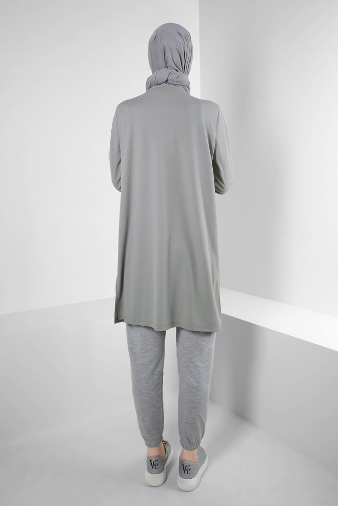 Hijab clothing GREY ELASTIC LEGS SWEATPANTS 70397 - ALVİNA