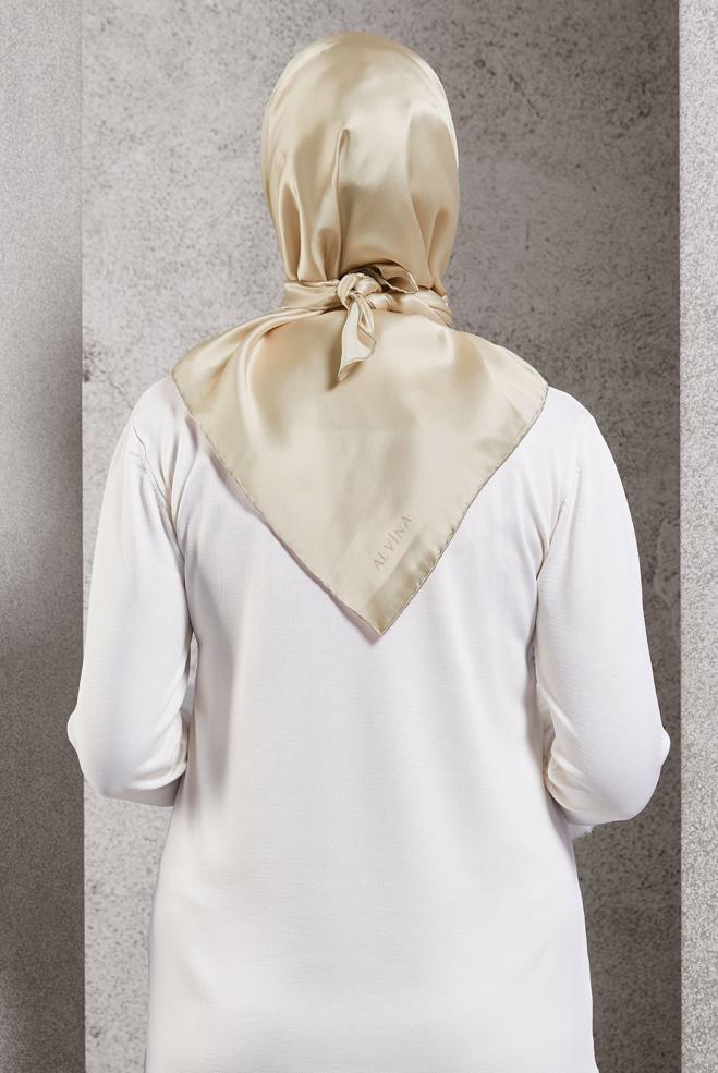 Hijab clothing YELLOW ALVINA SILK SCARF 8056 - ALVİNA