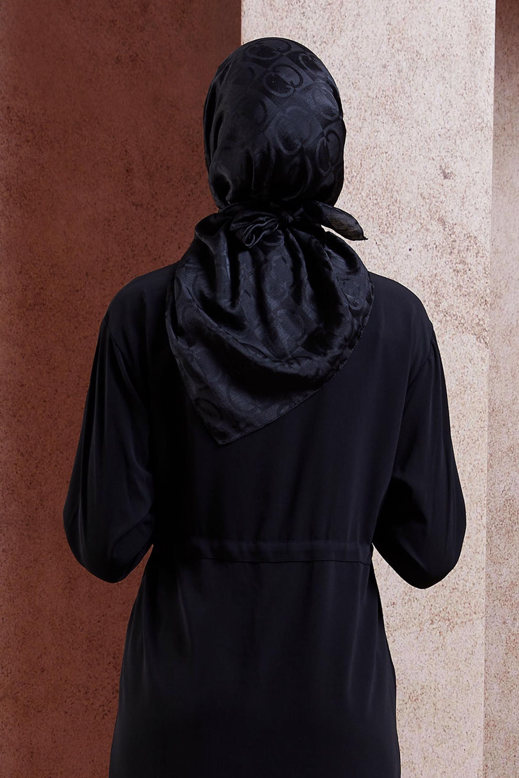 Tesettür giyim SİYAH ALVİNA JAKAR EŞARP 8452