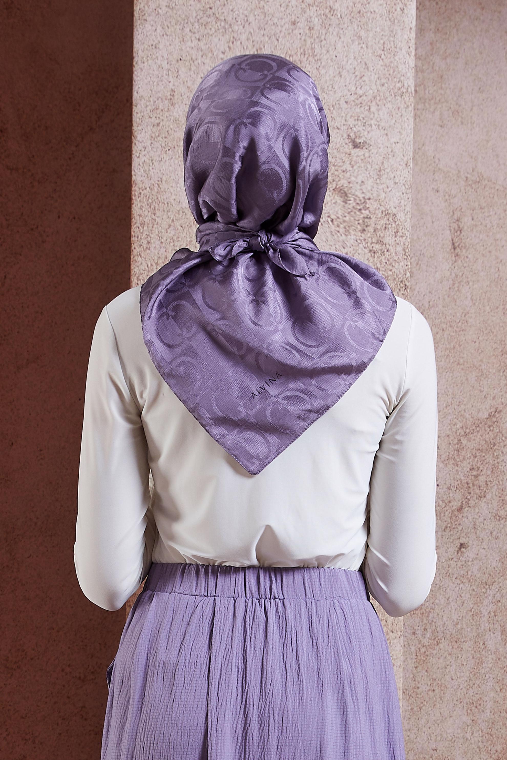 Tesettür giyim MOR ALVİNA JAKAR EŞARP 8452