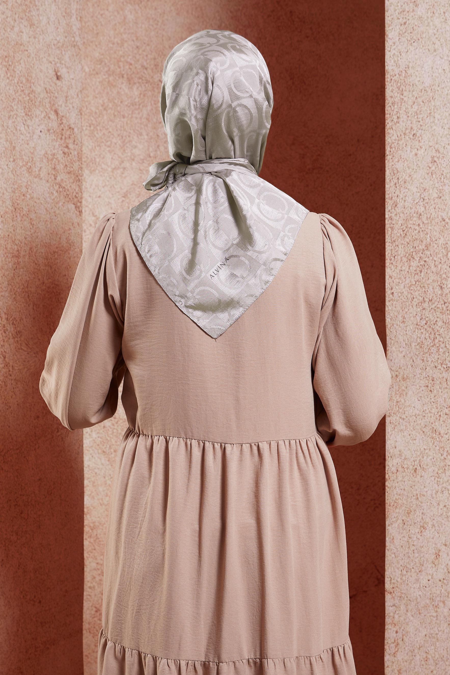 Tesettür giyim KAHVE ALVİNA JAKAR EŞARP 8452