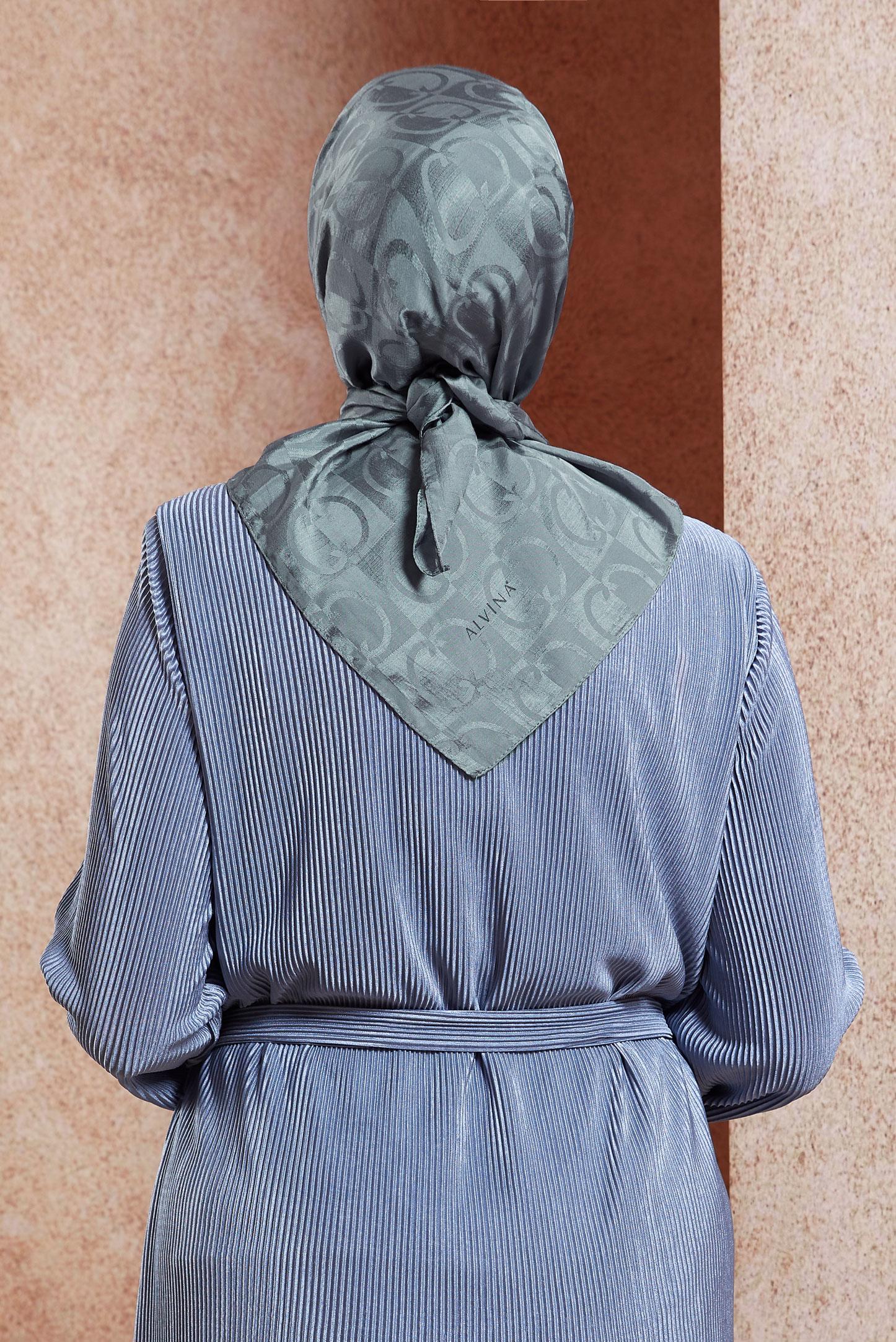 Tesettür giyim GRİ ALVİNA JAKAR EŞARP 8452