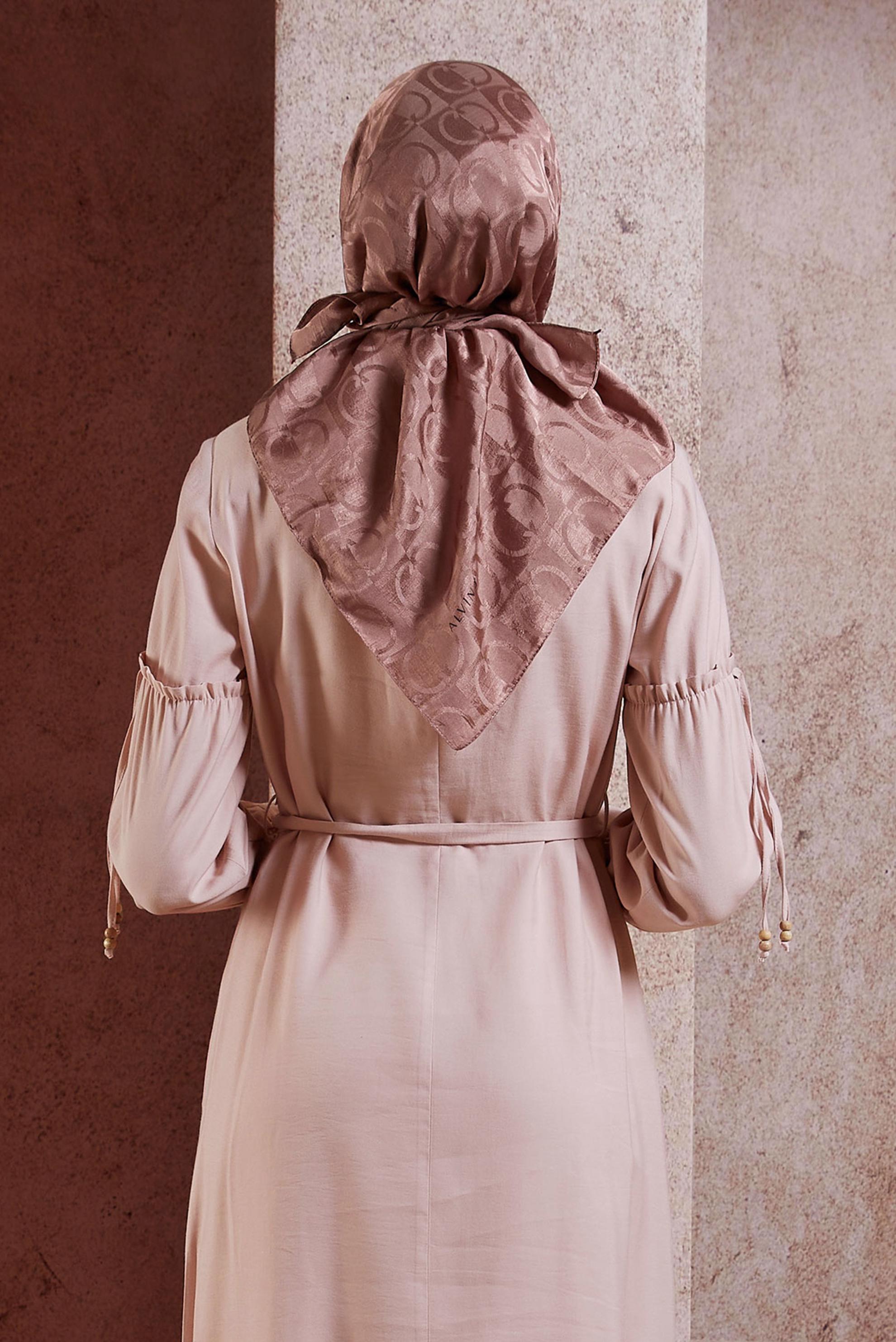 Tesettür giyim PEMBE ALVİNA JAKAR EŞARP 8452