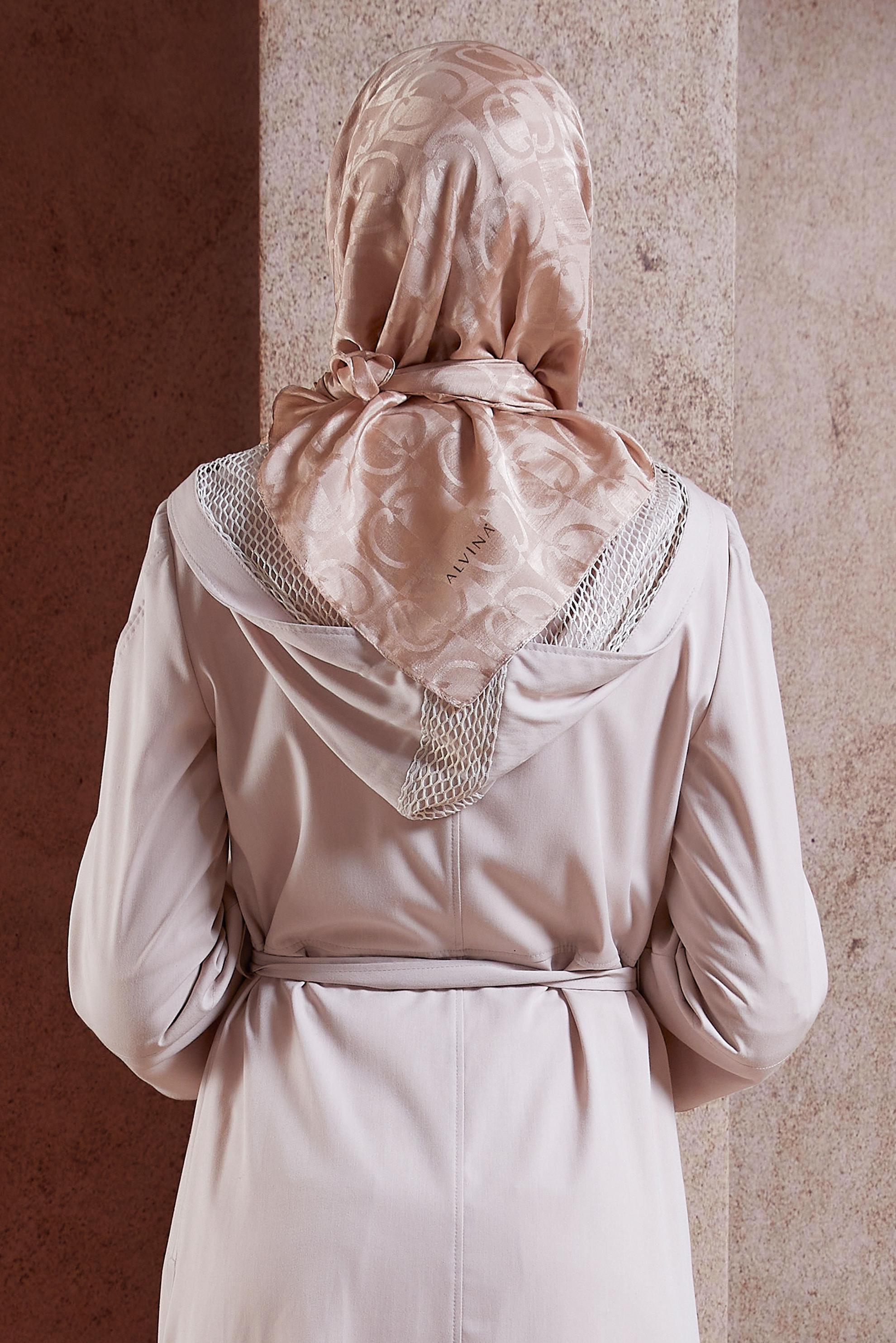 Tesettür giyim KAHVE ALVİNA JAKAR EŞARP 8452