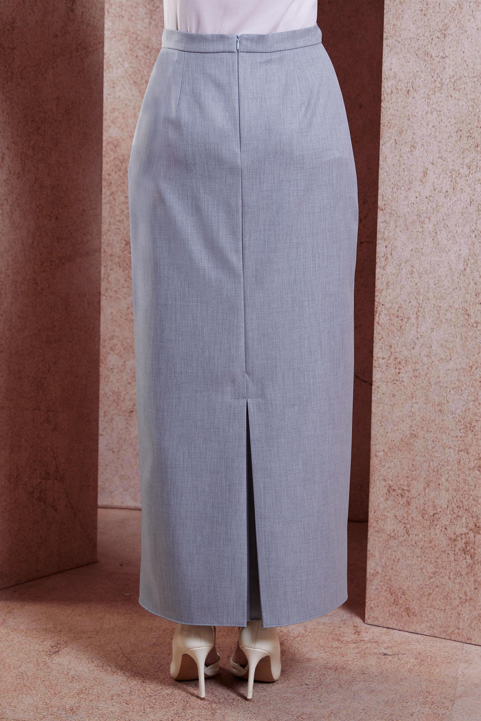 Tesettür giyim GRİ GİZLİ YIRTMAÇLI ETEK 60550