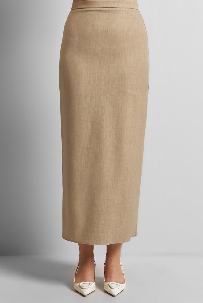 Hijab clothing BROWN SKIRT WITH INVISIBLE SLIT 60550 - ALVİNA