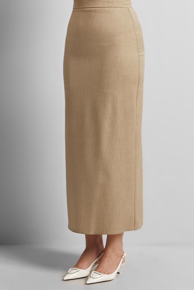 Hijab clothing BROWN SKIRT WITH INVISIBLE SLIT 60550 - ALVİNA