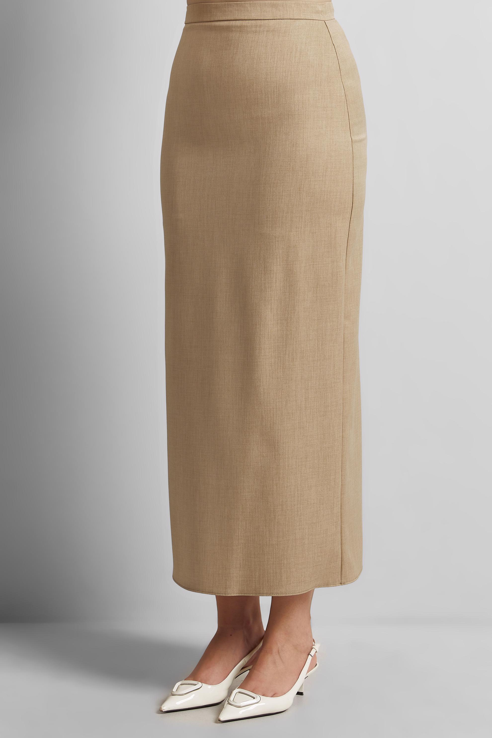 Tesettür giyim KAHVE GİZLİ YIRTMAÇLI ETEK 60550