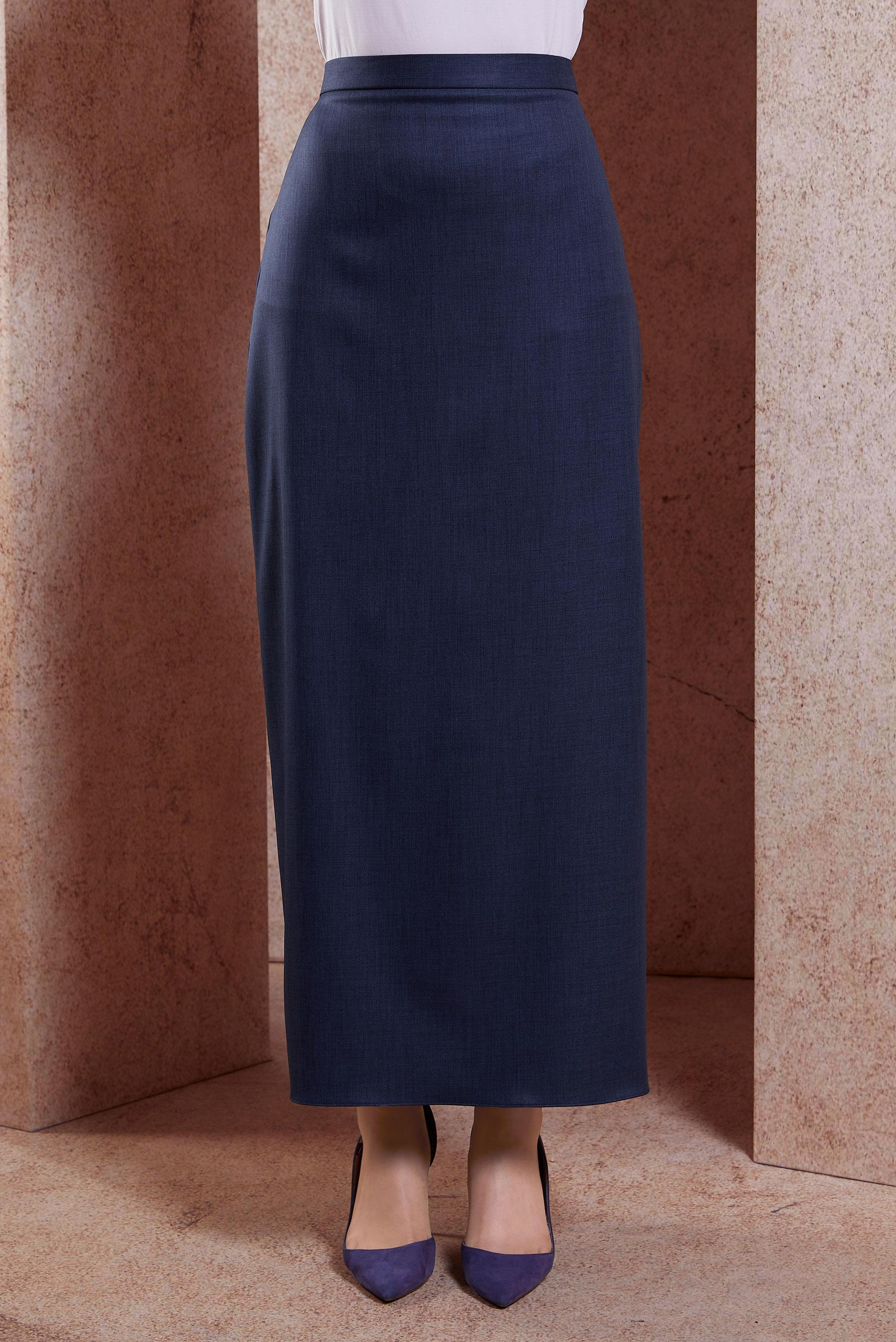 Vêtements hijab BLEU MARINE JUPE AVEC FENTE INVISIBLE 60550