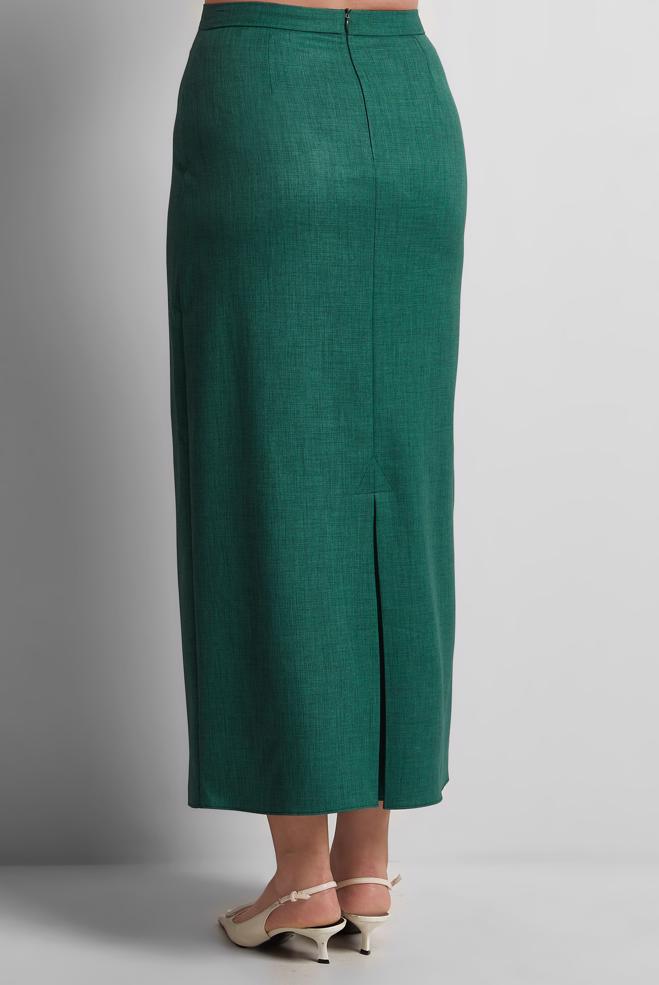 Hijab clothing GREEN SKIRT WITH INVISIBLE SLIT 60550 - ALVİNA