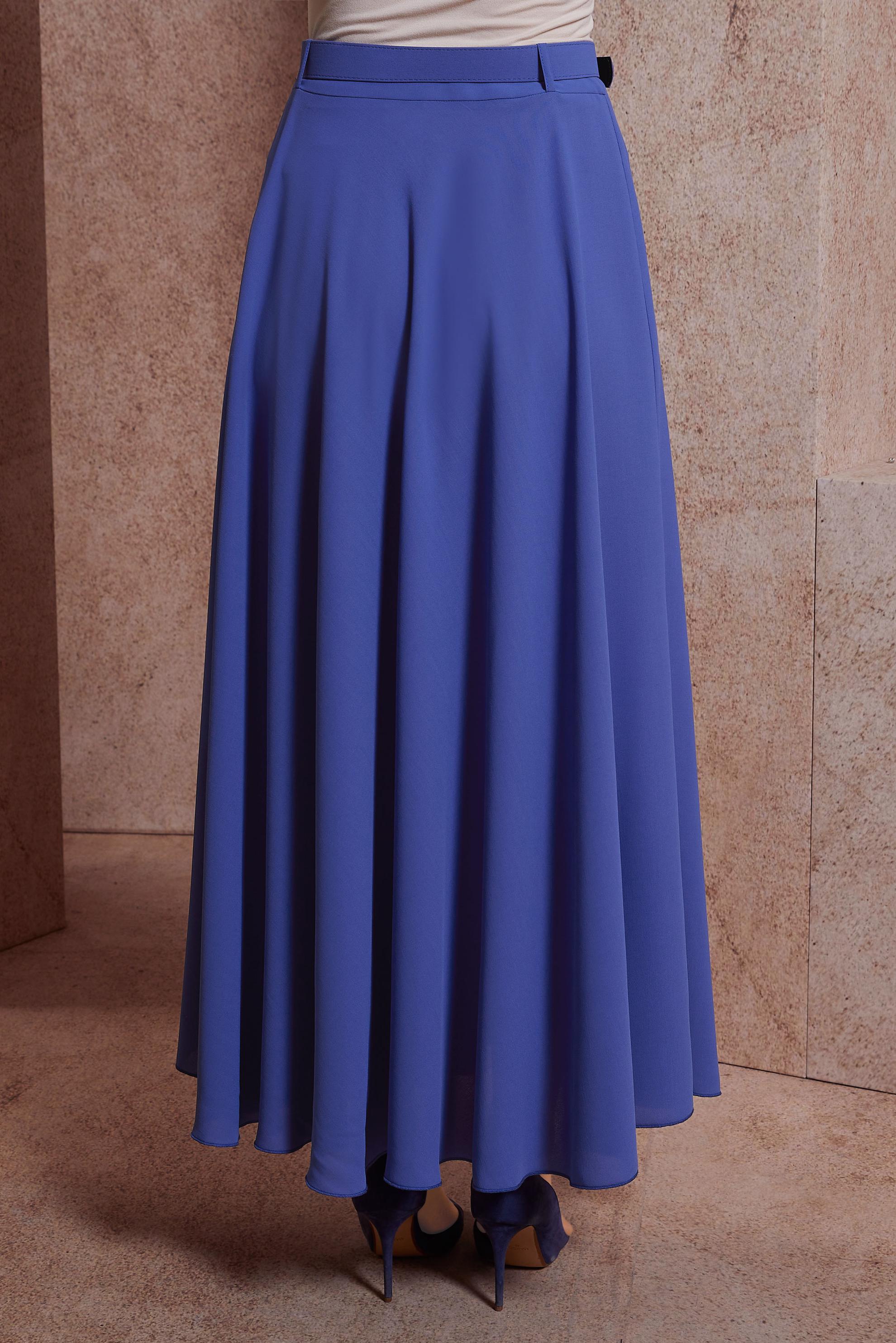 Tesettür giyim LACİVERT KEMERLİ ETEK 60552