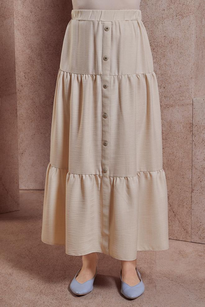 Tesettür giyim  KETEN DOKULU ETEK 60553 - ALVİNA