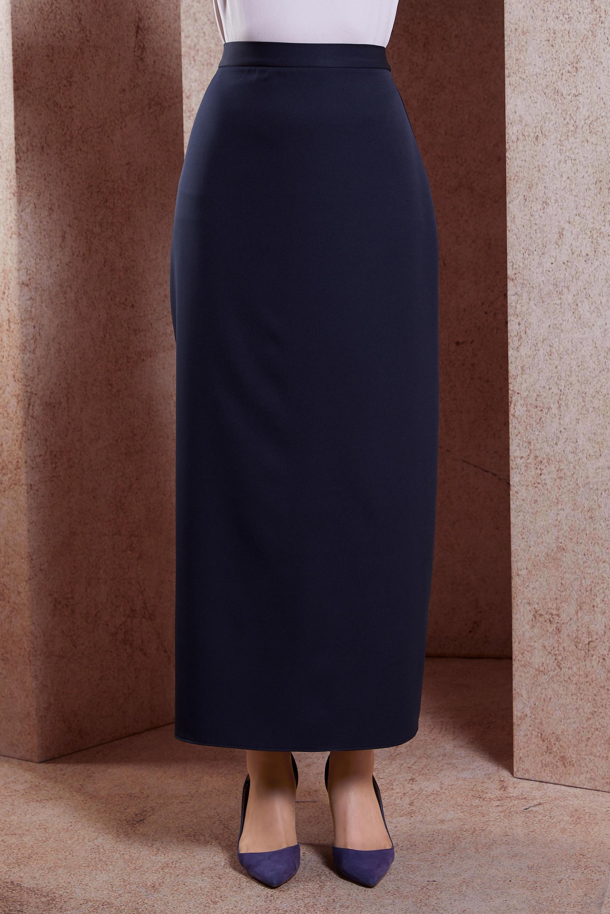 Tesettür giyim LACİVERT DÜZ KESİM UZUN ETEK 60554