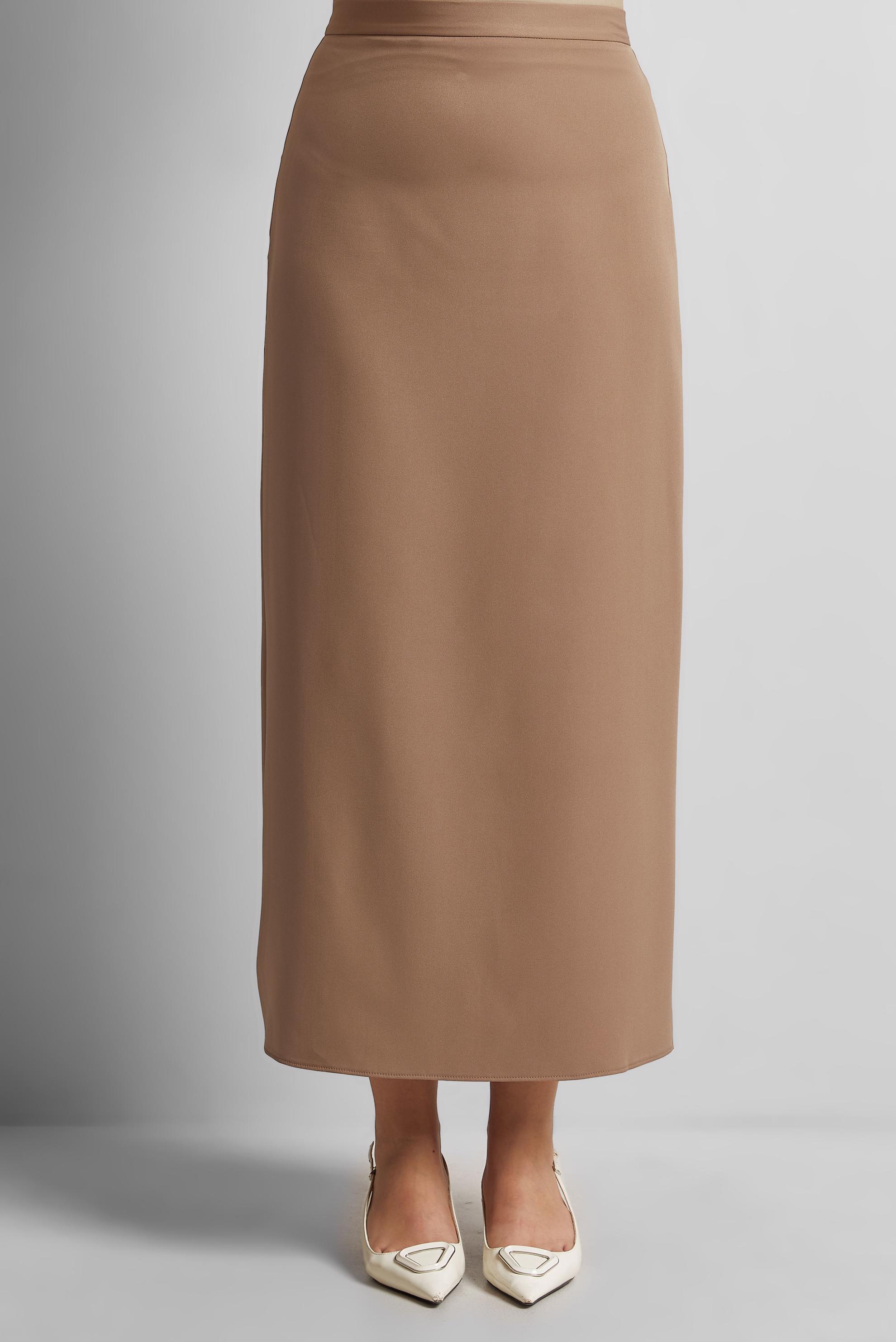 Tesettür giyim KAHVE DÜZ KESİM UZUN ETEK 60554