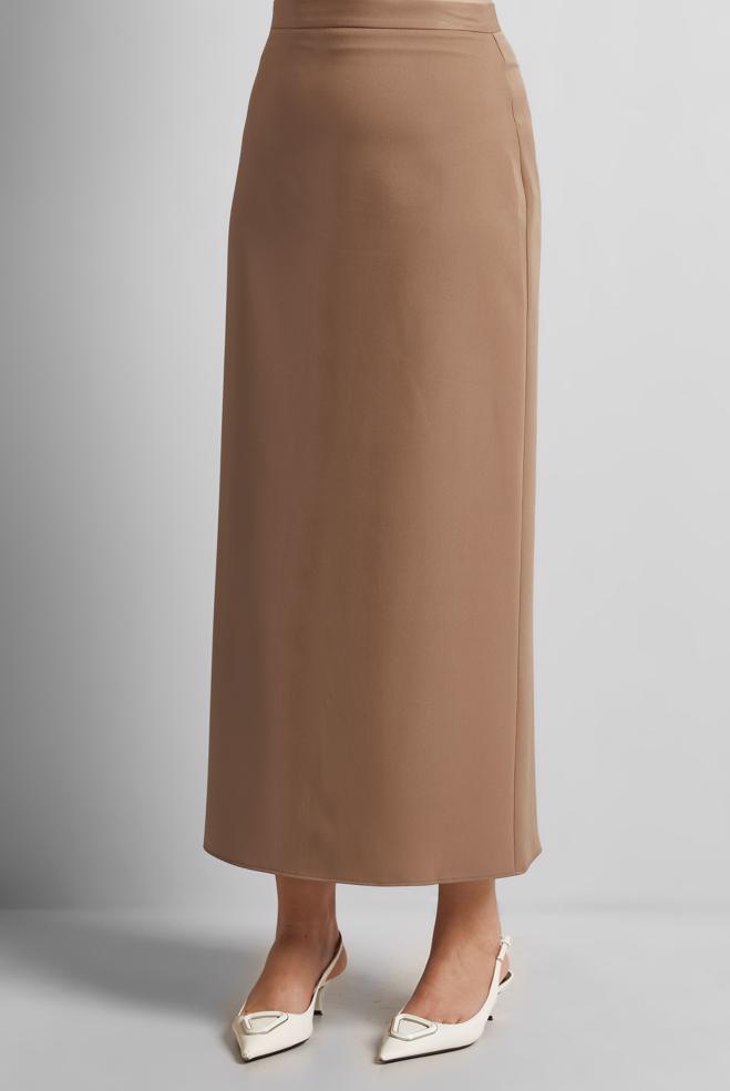 Hijab clothing BROWN STRAIGHT CUT LONG SKIRT 60554 - ALVİNA