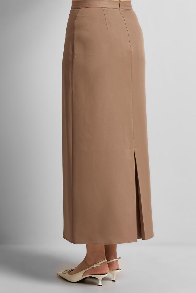 Hijab clothing BROWN STRAIGHT CUT LONG SKIRT 60554 - ALVİNA