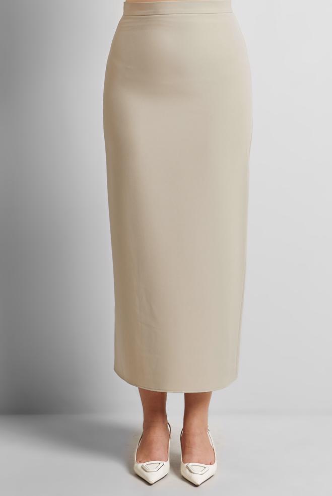 Hijab clothing BEIGE STRAIGHT CUT LONG SKIRT 60554 - ALVİNA