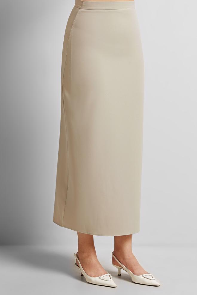 Hijab clothing BEIGE STRAIGHT CUT LONG SKIRT 60554 - ALVİNA