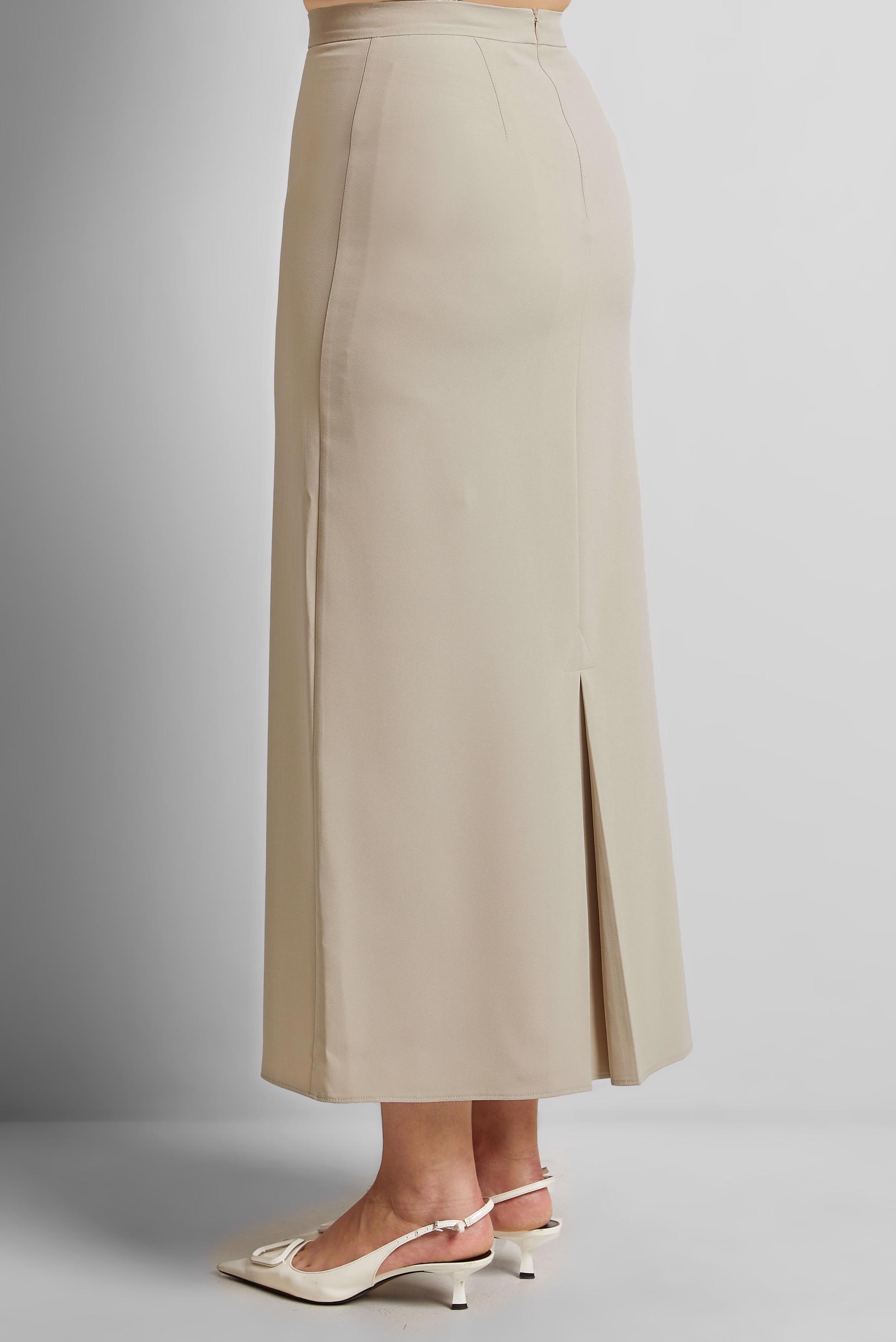 Tesettür giyim BEJ DÜZ KESİM UZUN ETEK 60554