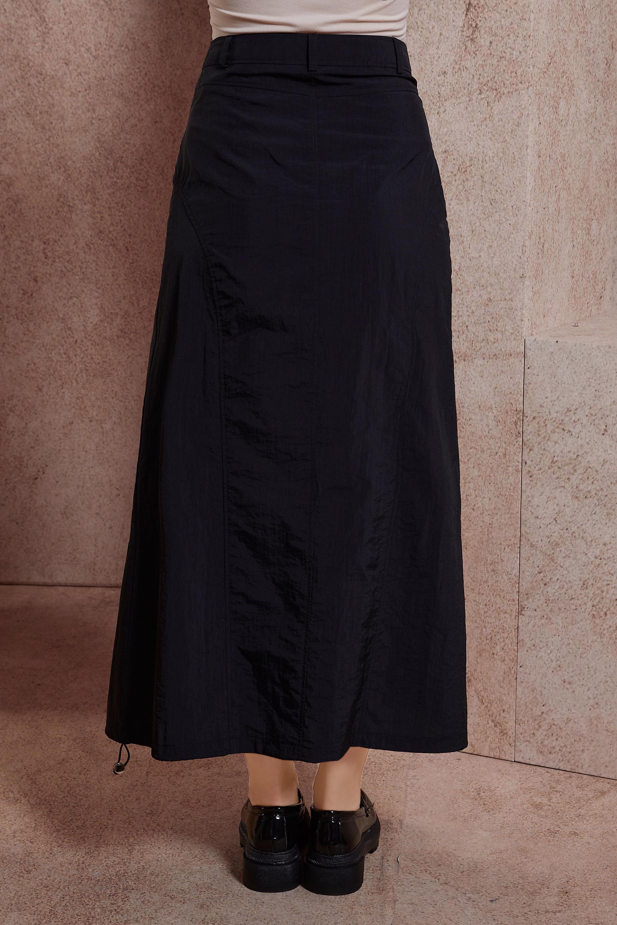 Tesettür giyim SİYAH PARAŞÜT KUMAŞ ETEK 60560