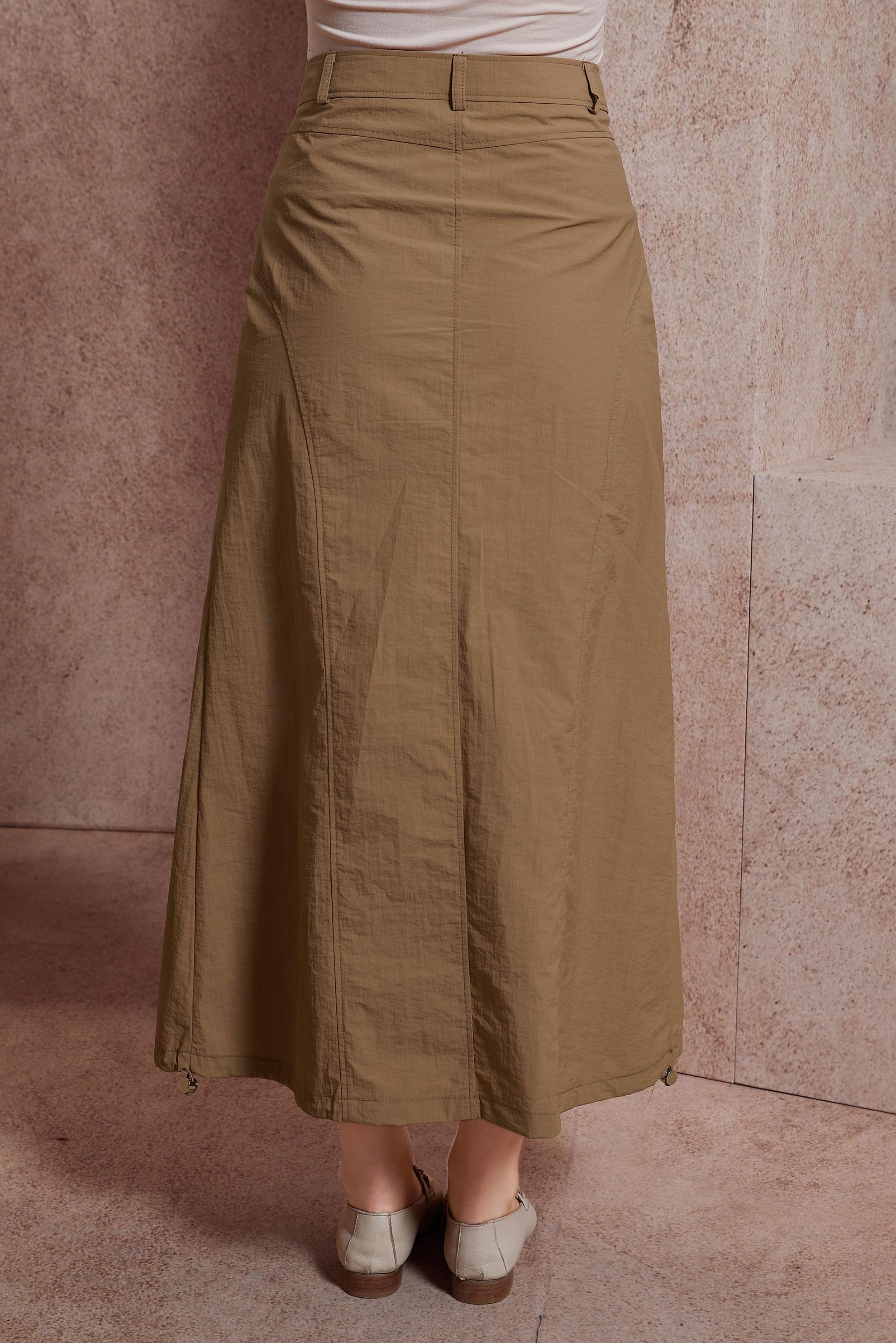 Tesettür giyim KAHVE PARAŞÜT KUMAŞ ETEK 60560