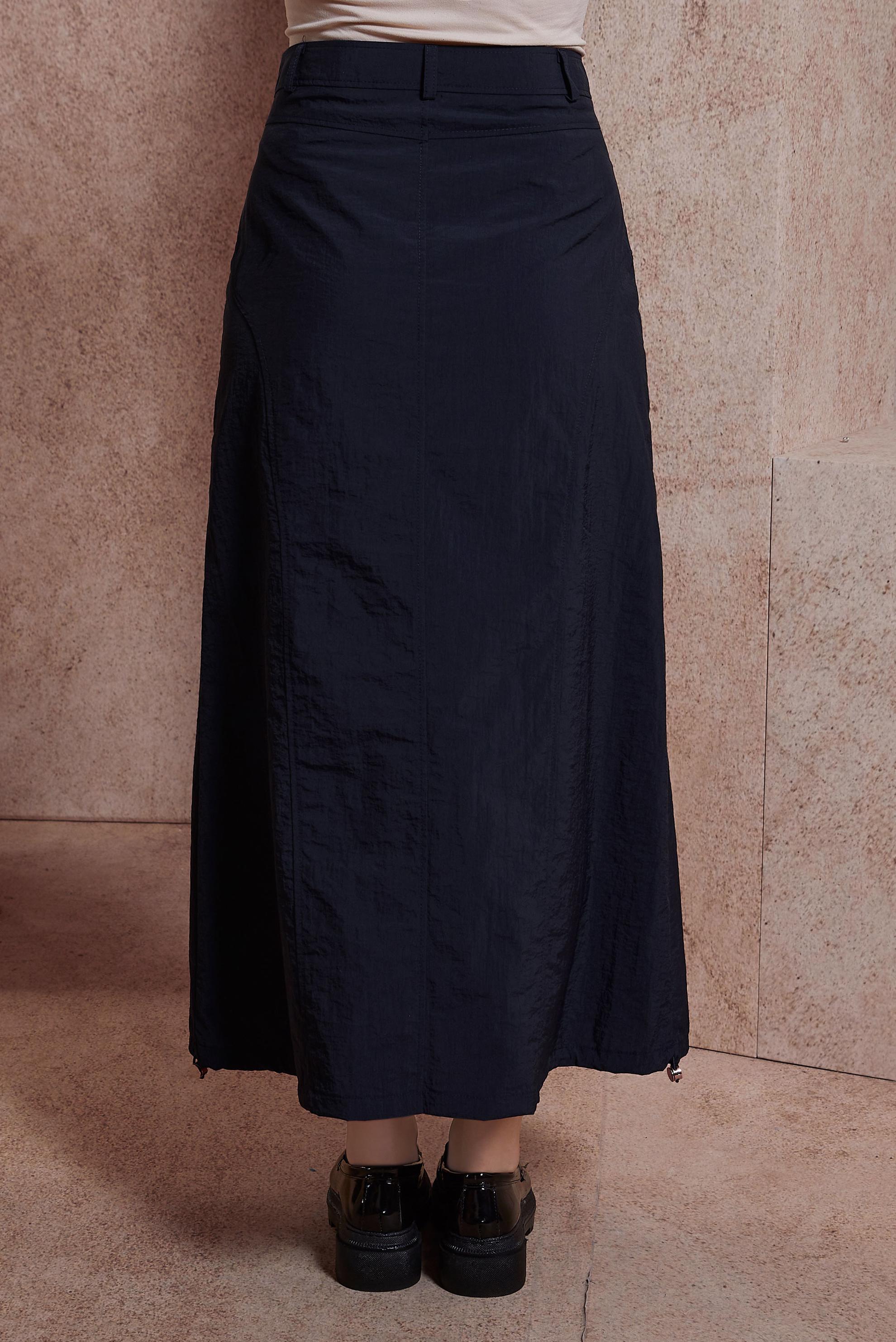 Tesettür giyim LACİVERT PARAŞÜT KUMAŞ ETEK 60560