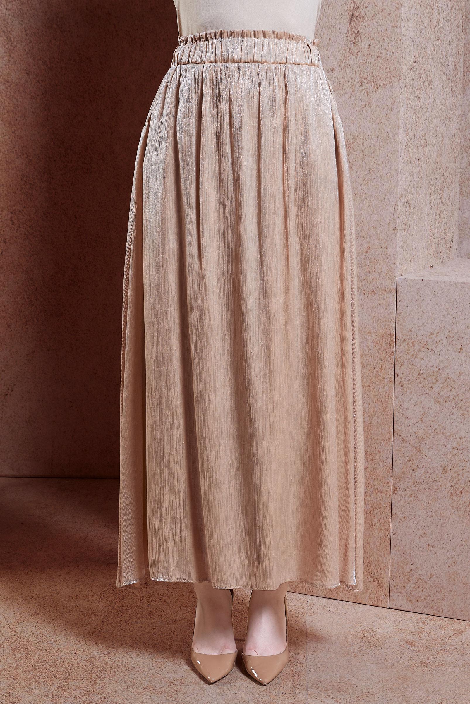 Tesettür giyim ALTIN KEMERLİ BÜRÜMCÜK ETEK 60564