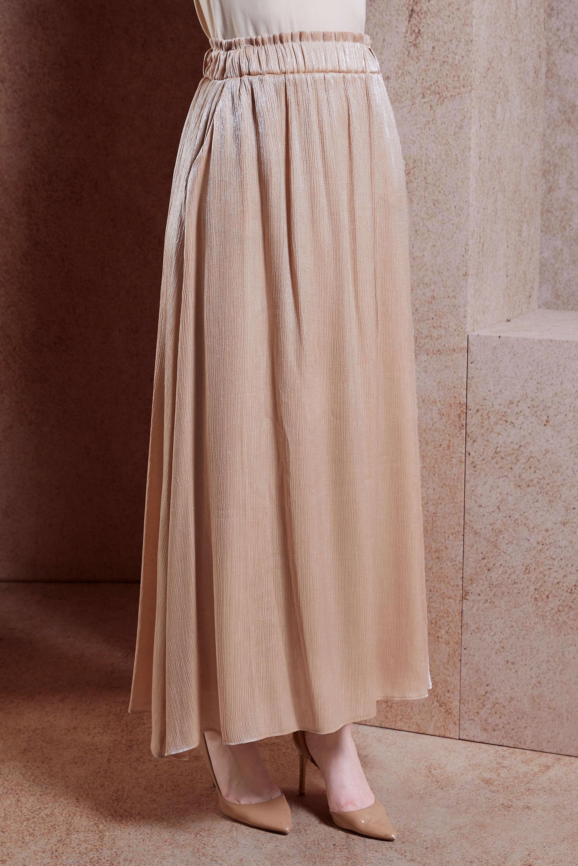 Tesettür giyim ALTIN KEMERLİ BÜRÜMCÜK ETEK 60564