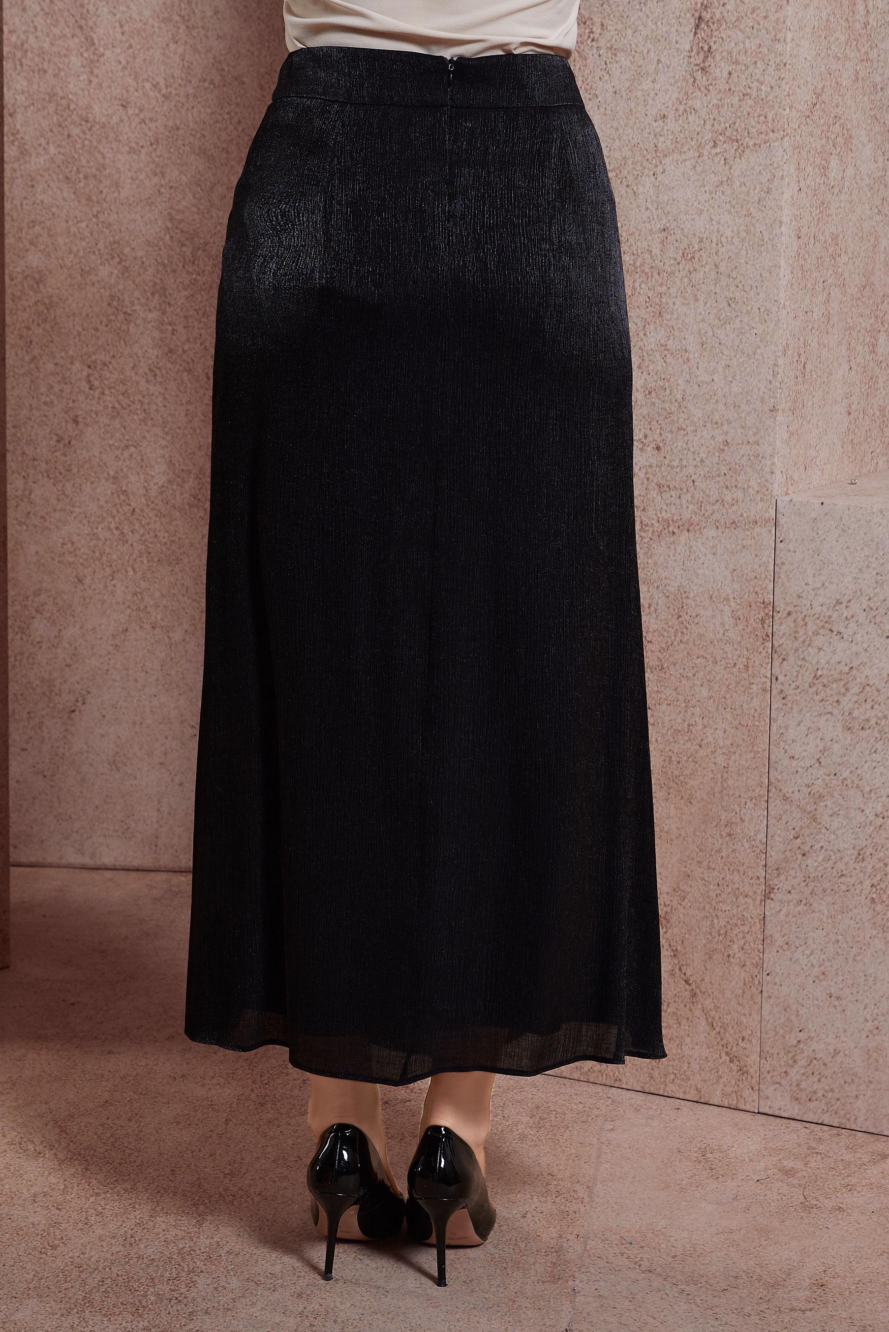 Tesettür giyim SİYAH SATEN DOKULU BÜRÜMCÜK ETEK 60565