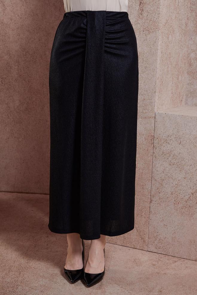 Tesettür giyim  SİMLİ ÖRME KUMAŞ ETEK 60569 - ALVİNA