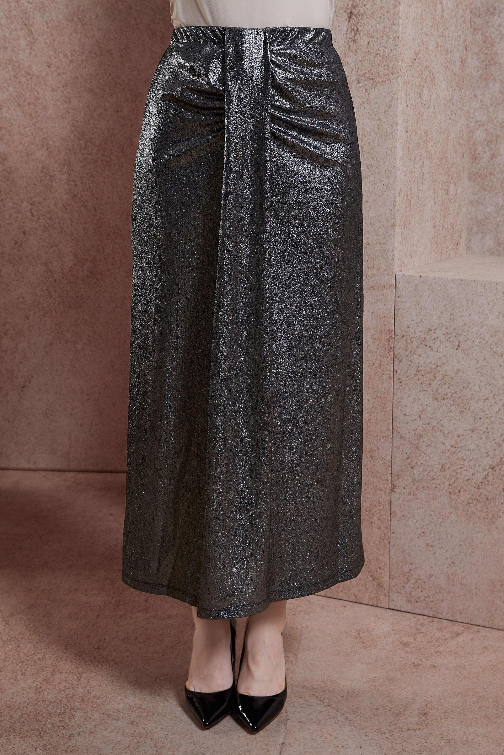 Tesettür giyim SİYAH SİMLİ ÖRME KUMAŞ ETEK 60569