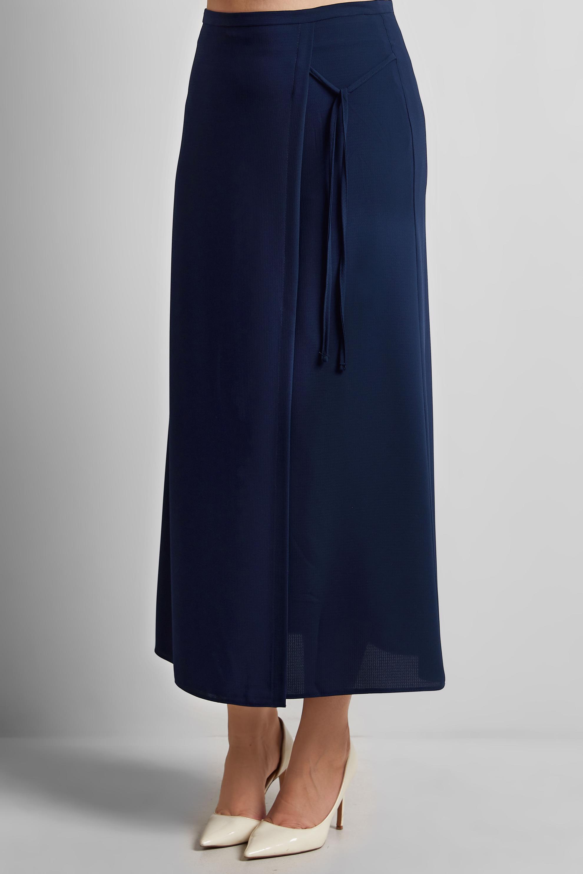 Tesettür giyim LACİVERT BAĞCIK DETAYLI ETEK 60570