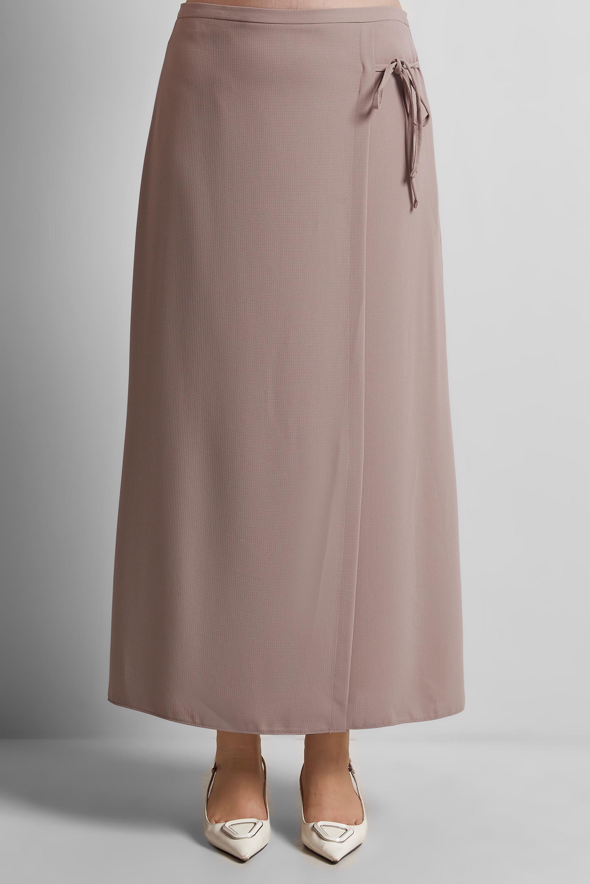 Tesettür giyim PUDRA BAĞCIK DETAYLI ETEK 60570