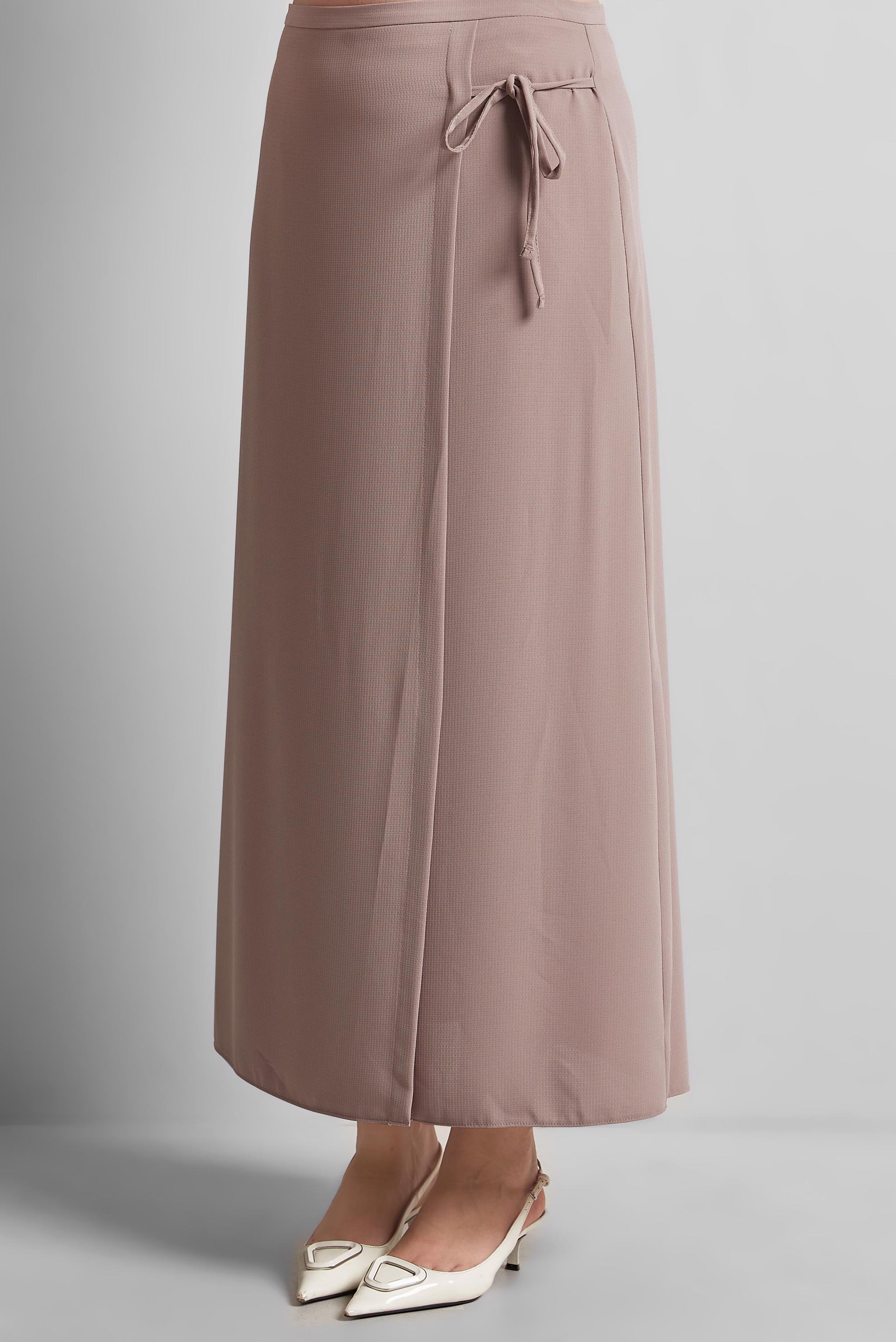 Tesettür giyim PUDRA BAĞCIK DETAYLI ETEK 60570