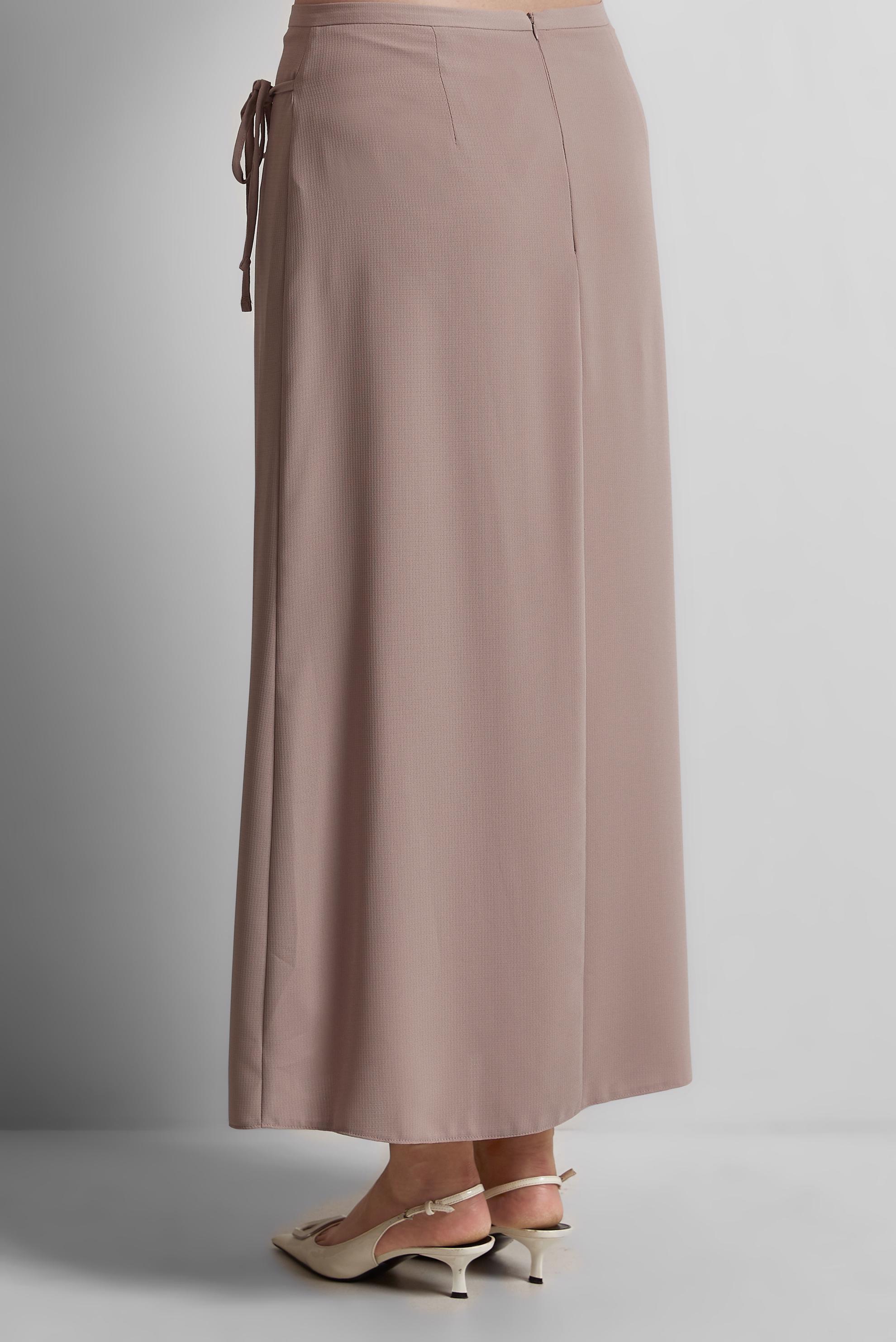 Tesettür giyim PUDRA BAĞCIK DETAYLI ETEK 60570