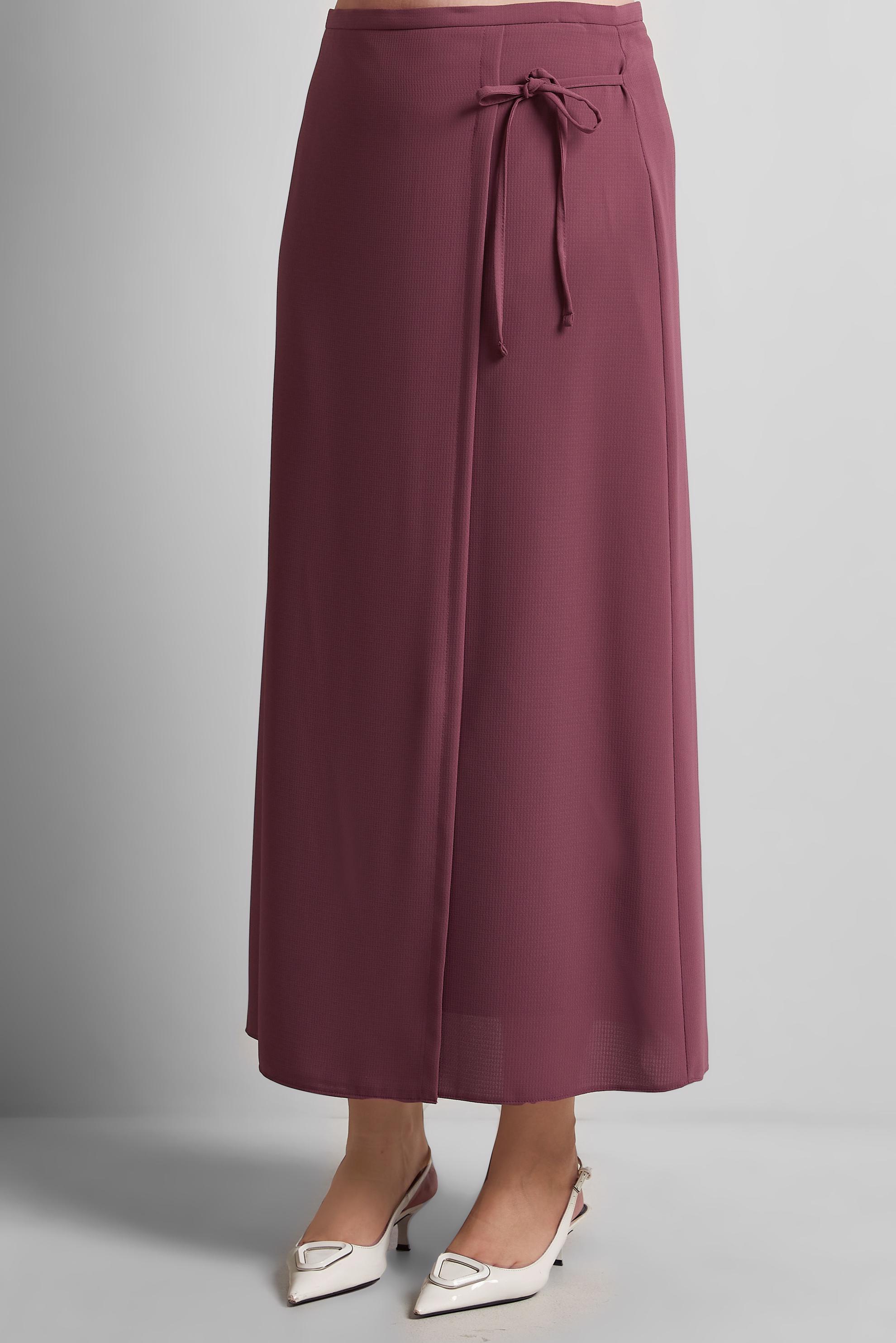 Tesettür giyim PEMBE BAĞCIK DETAYLI ETEK 60570