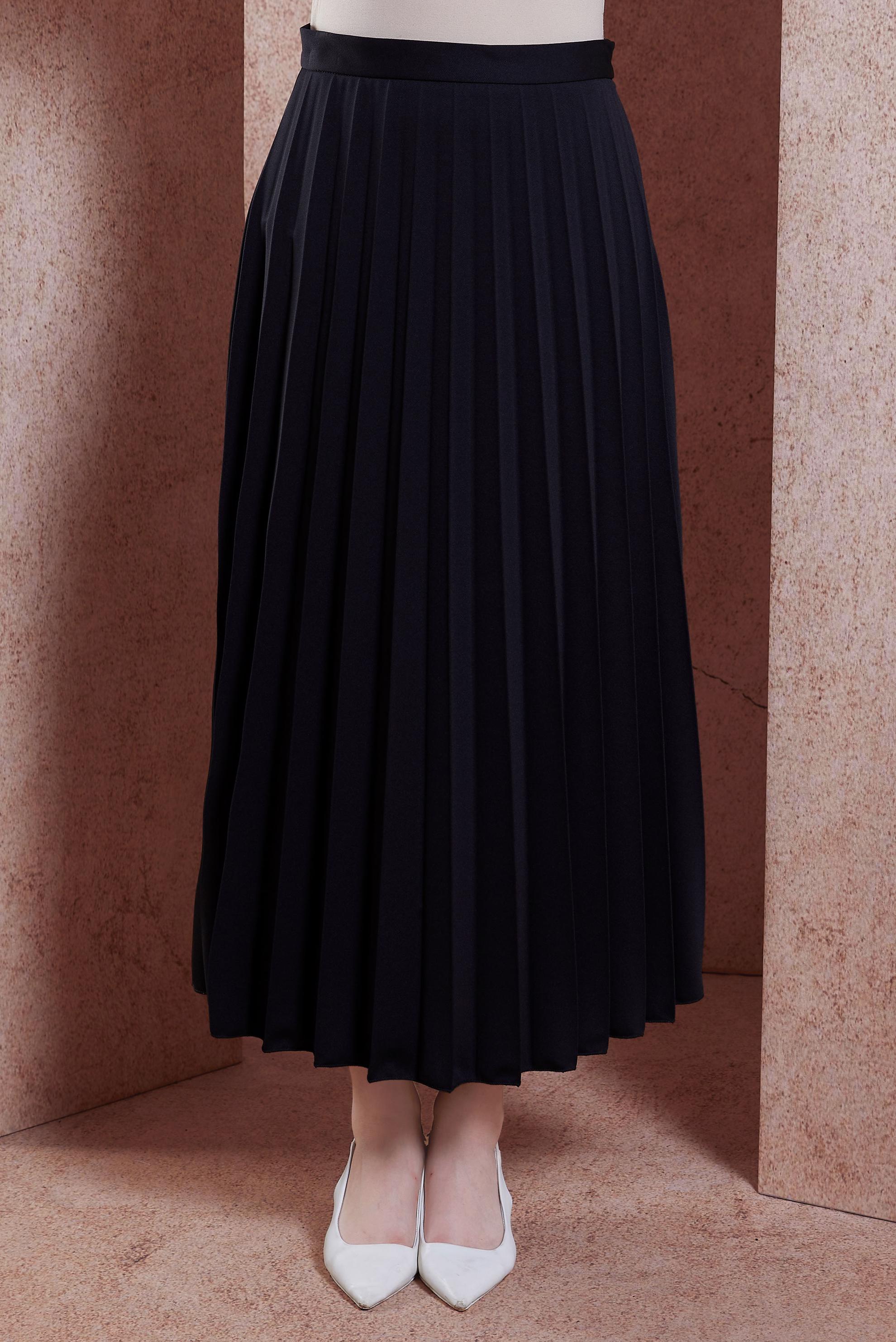 Tesettür giyim SİYAH PİLİSELİ ETEK 60572