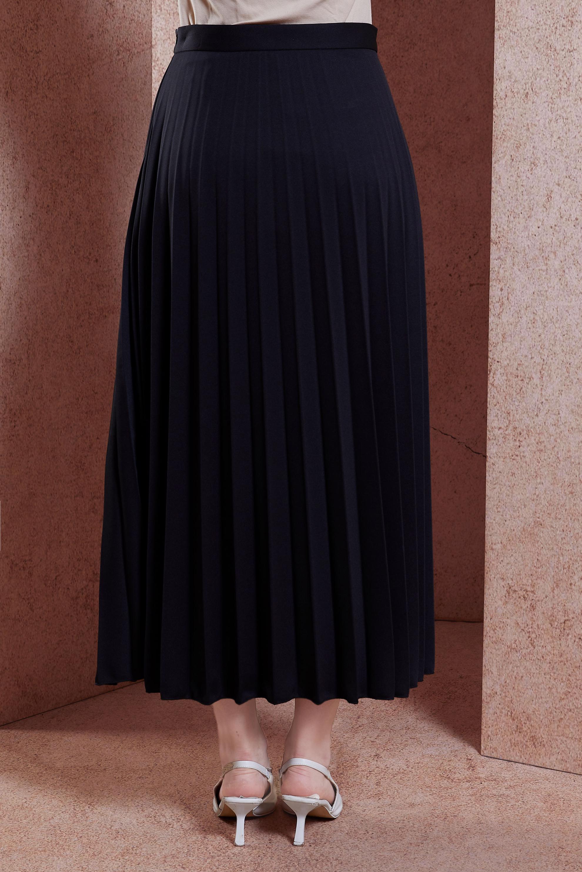 Tesettür giyim SİYAH PİLİSELİ ETEK 60572