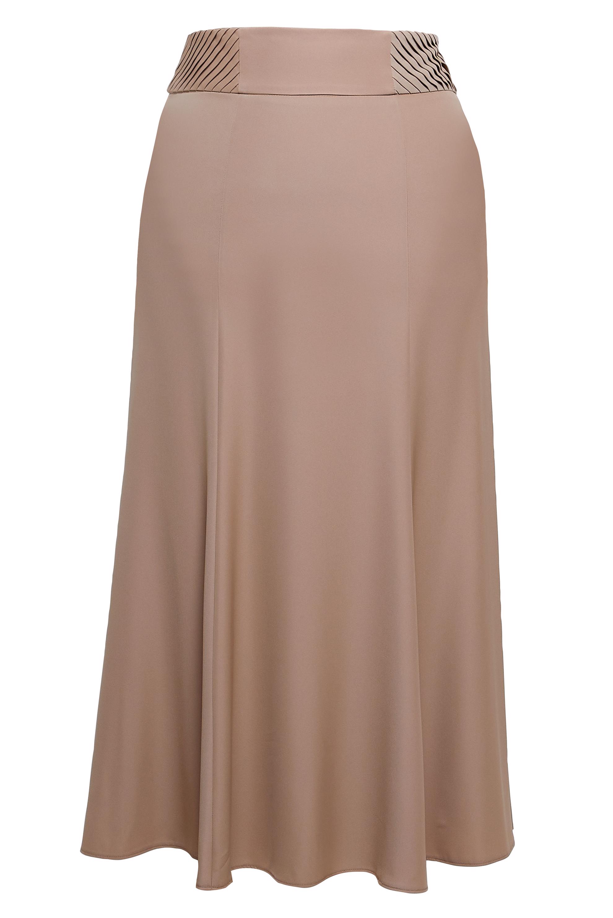 Tesettür giyim BEJ BÜYÜK BEDEN ÇAN ETEK 60573