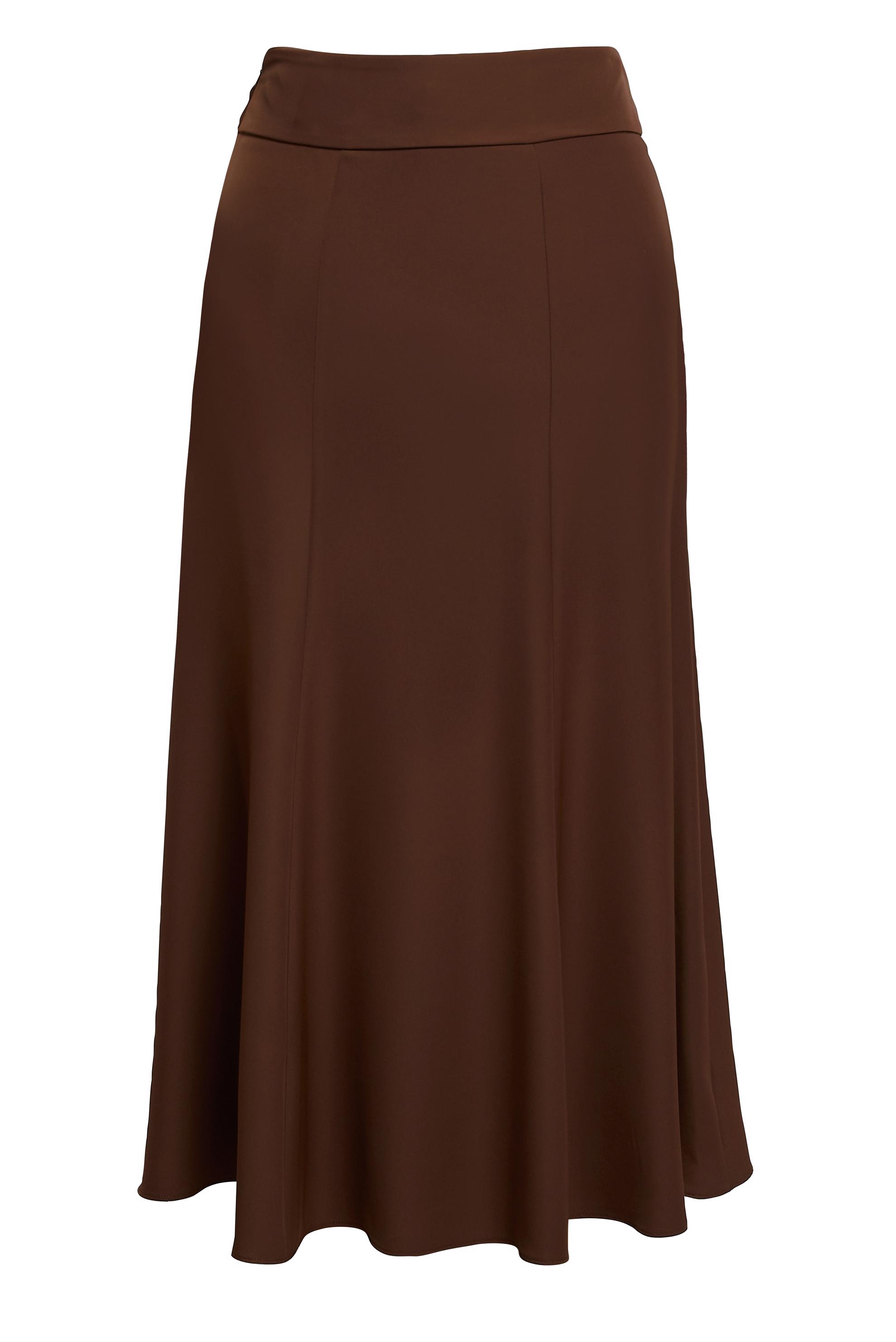 Tesettür giyim KAHVE BÜYÜK BEDEN ÇAN ETEK 60573