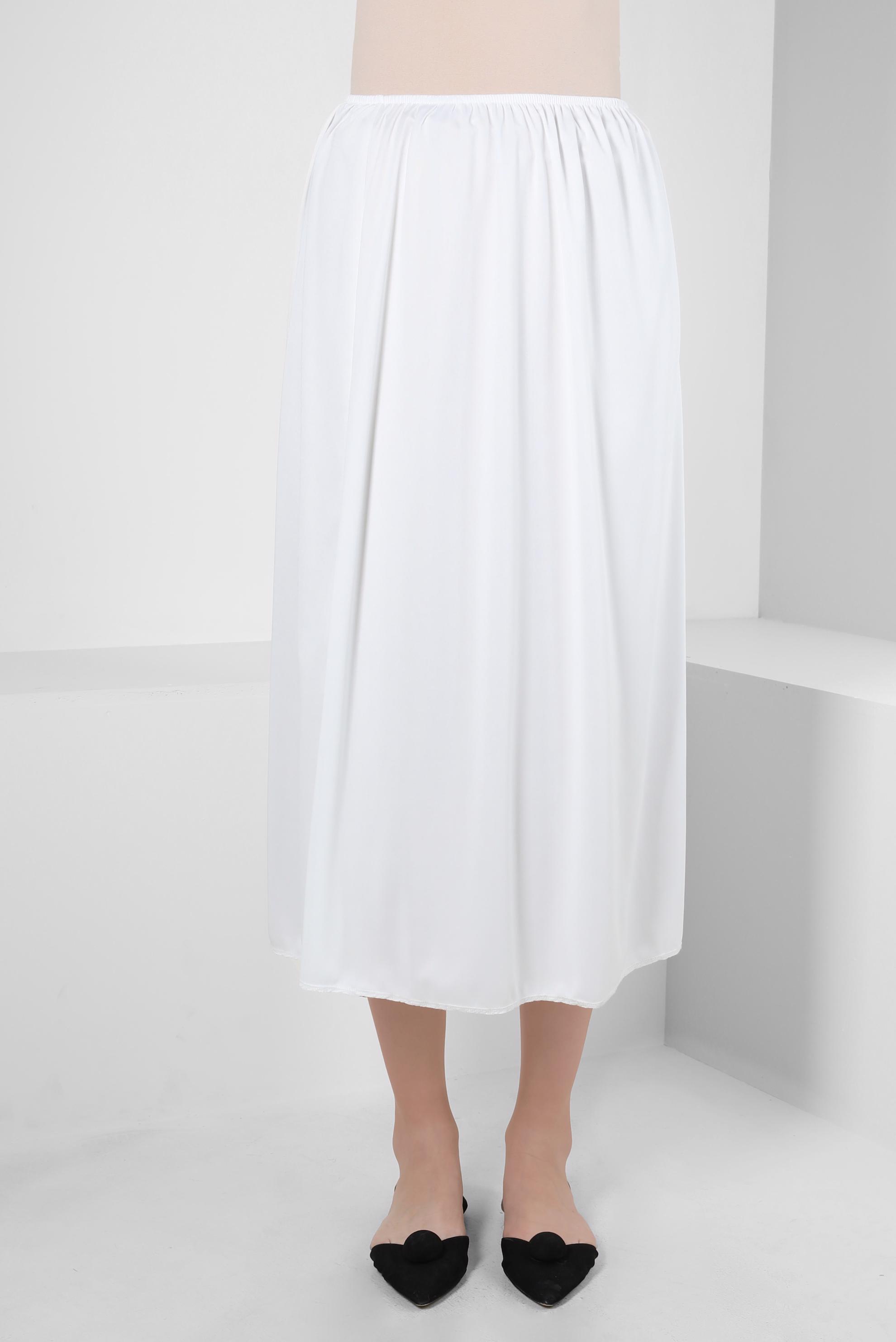 Tesettür giyim BEYAZ ASTAR ETEK 60575