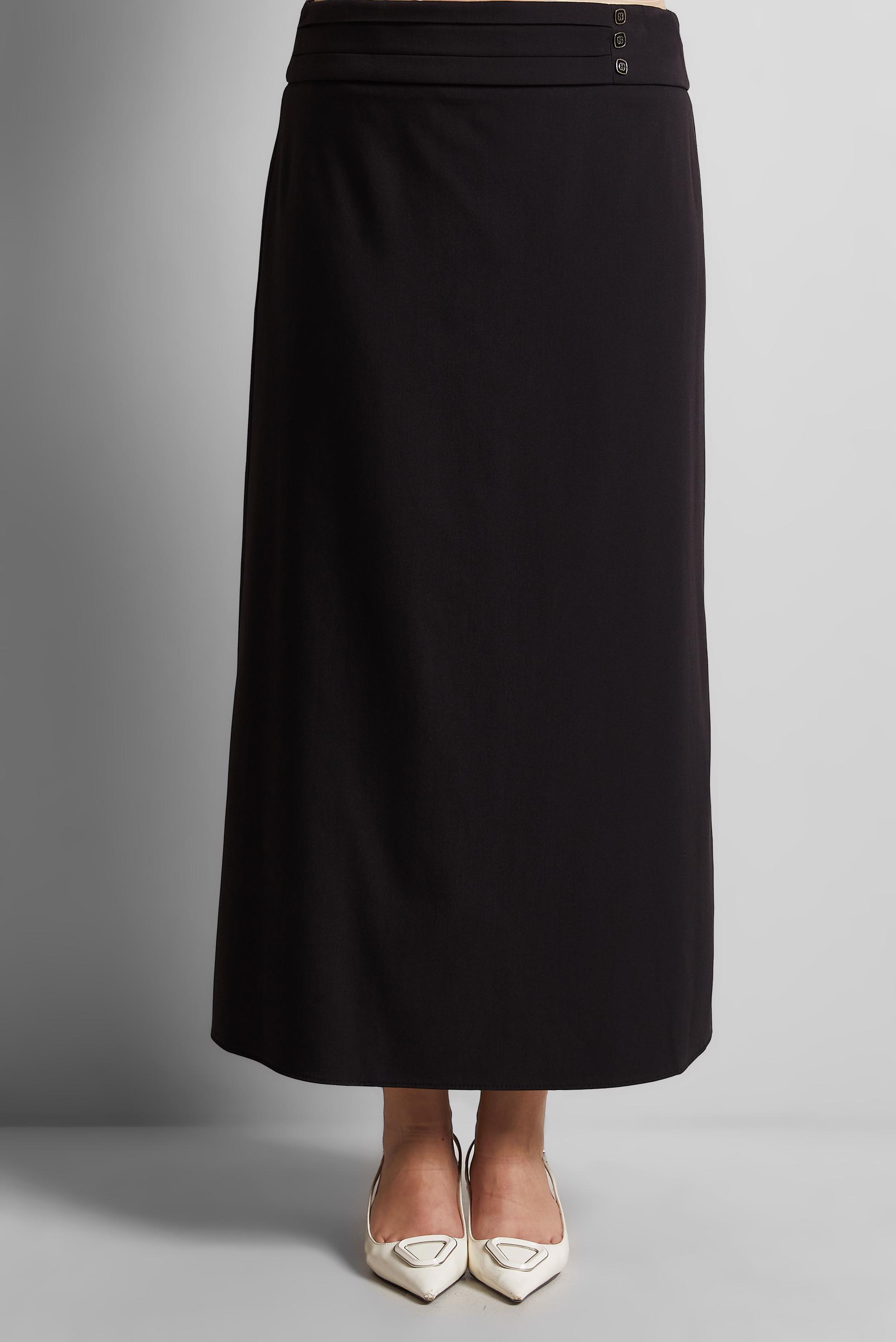 Tesettür giyim SİYAH DÜZ KESİM ETEK 60579 