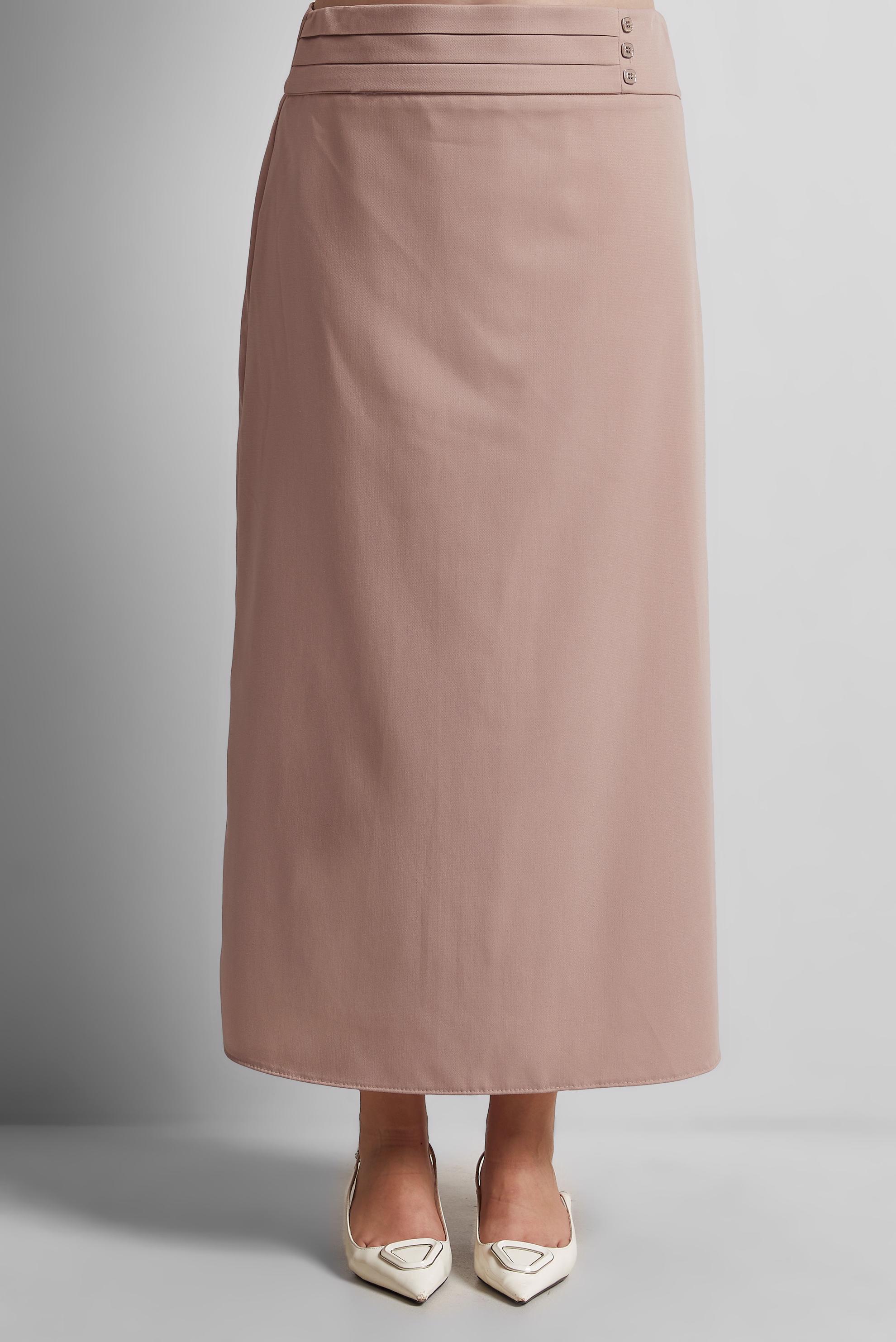 Tesettür giyim PUDRA DÜZ KESİM ETEK 60579 