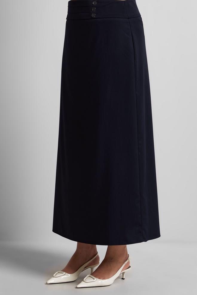 Hijab clothing NAVY BLUE STRAIGHT CUT SKIRT 60579 - ALVİNA