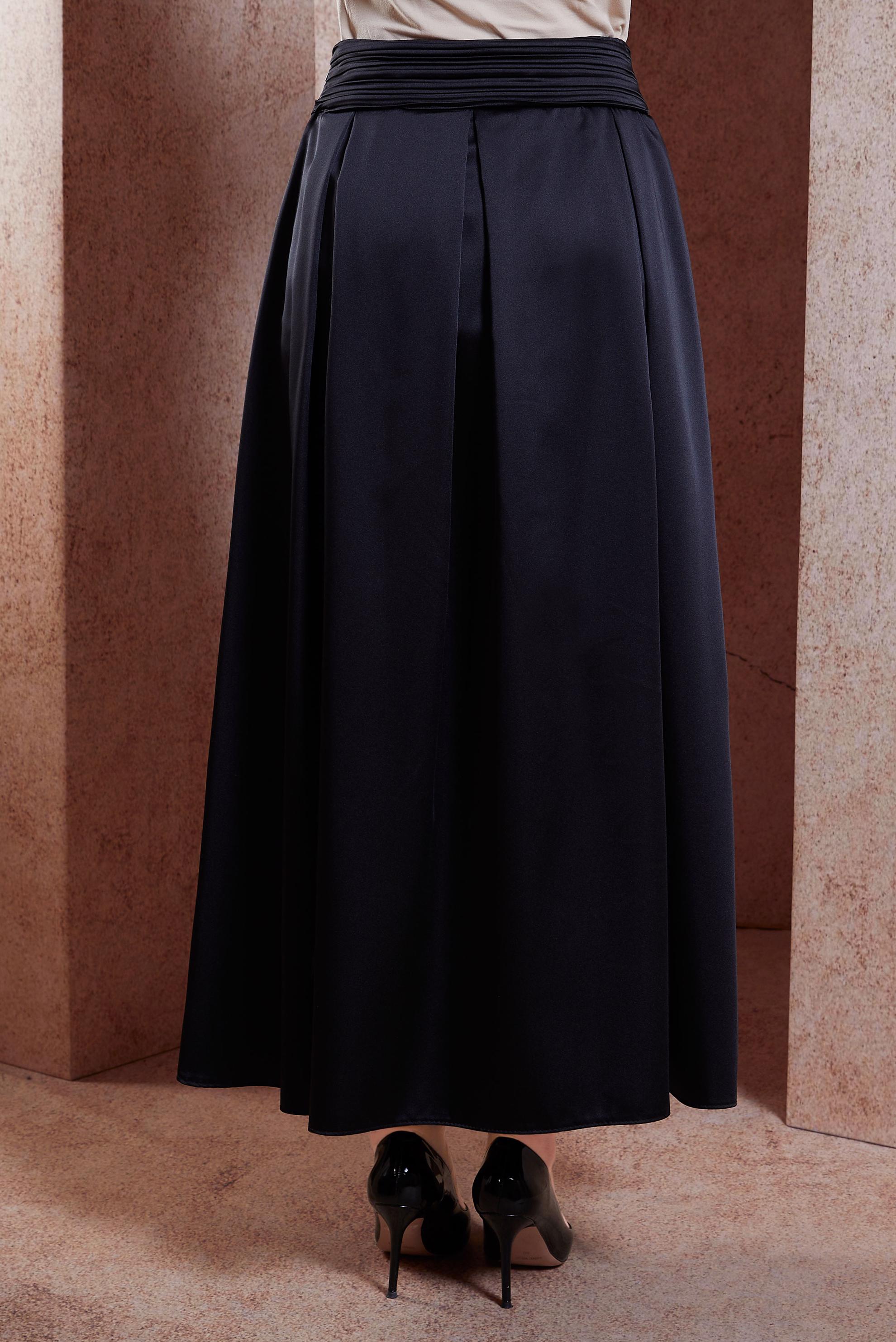 Tesettür giyim SİYAH SATEN UZUN ETEK 60580