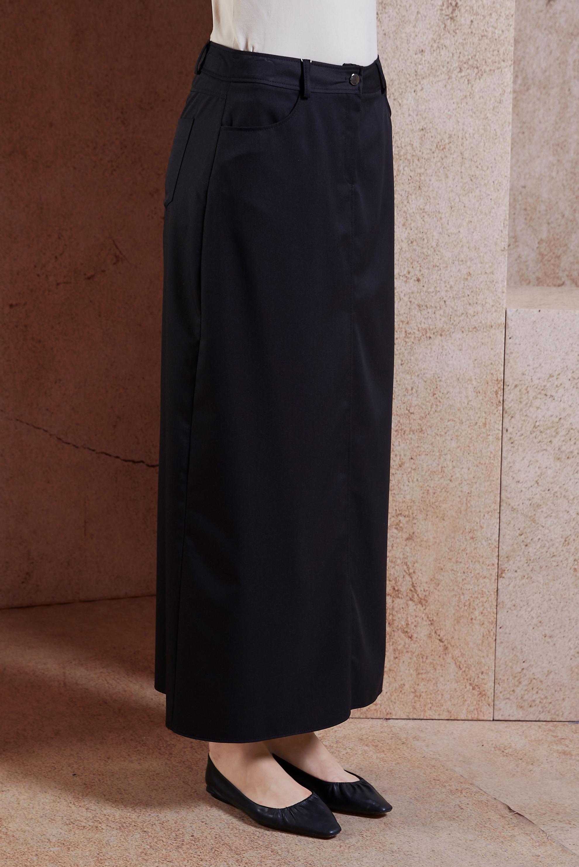 Tesettür giyim SİYAH DÜZ KESİM TESETTÜR ETEK 60584