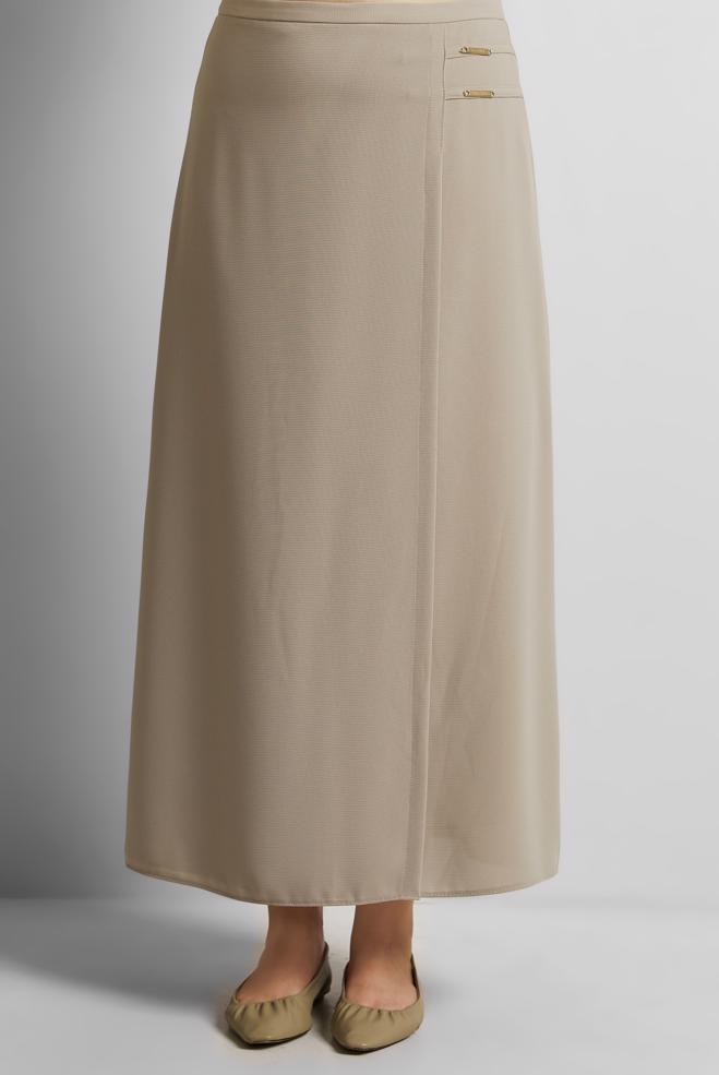 Hijab clothing BEIGE STRAIGHT CUT SKIRT 60585 - ALVİNA