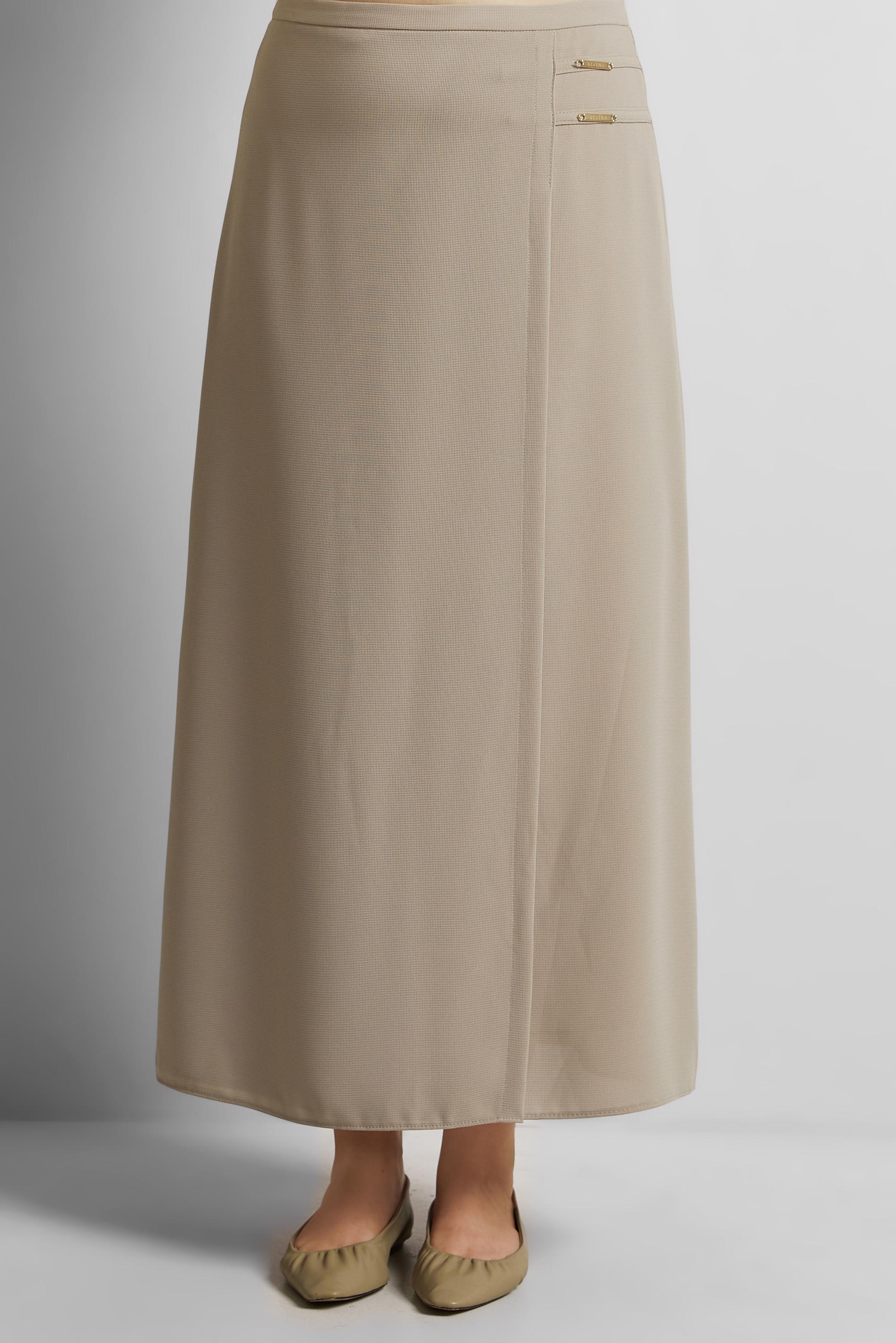 Tesettür giyim BEJ DÜZ KESİM ETEK 60585