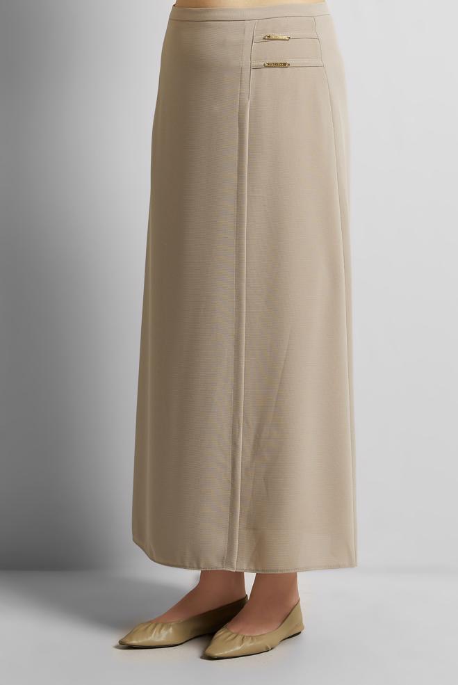 Hijab clothing BEIGE STRAIGHT CUT SKIRT 60585 - ALVİNA