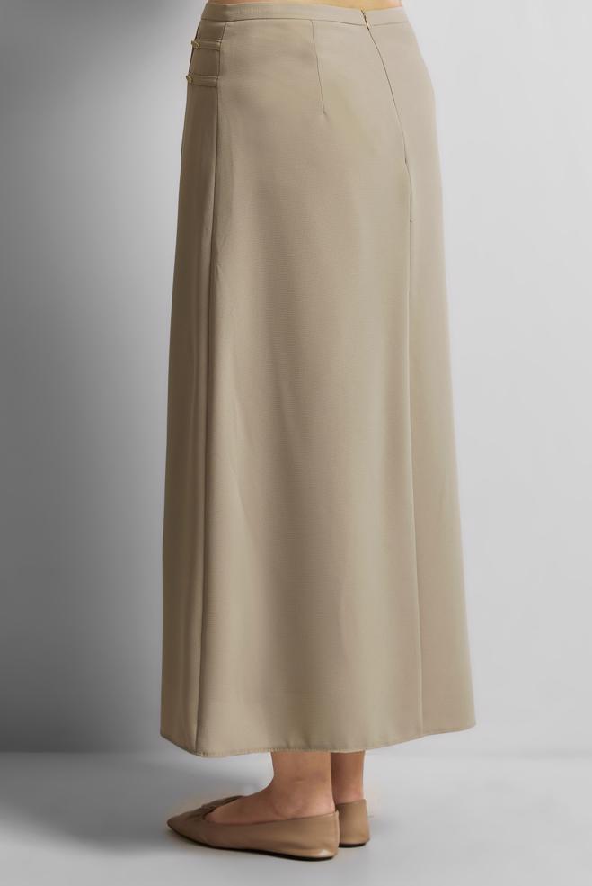 Hijab clothing BEIGE STRAIGHT CUT SKIRT 60585 - ALVİNA